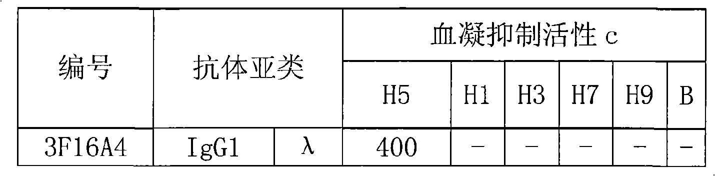 H5 subtype bird-flue virus H5N1 hemagglutinin monoclonal antibody and nucleic acid sequence and preparation method thereof