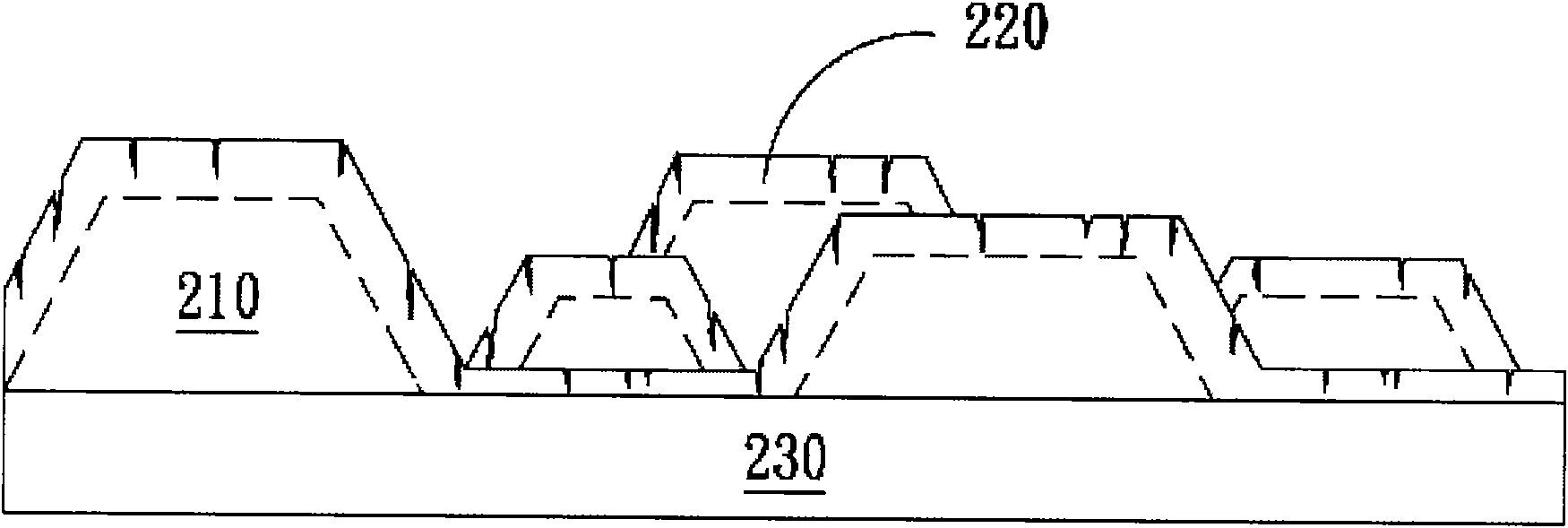 Coarsening structure, coarsening surface and coarsening layer of optoelectronic element and manufacturing method of optoelectronic element