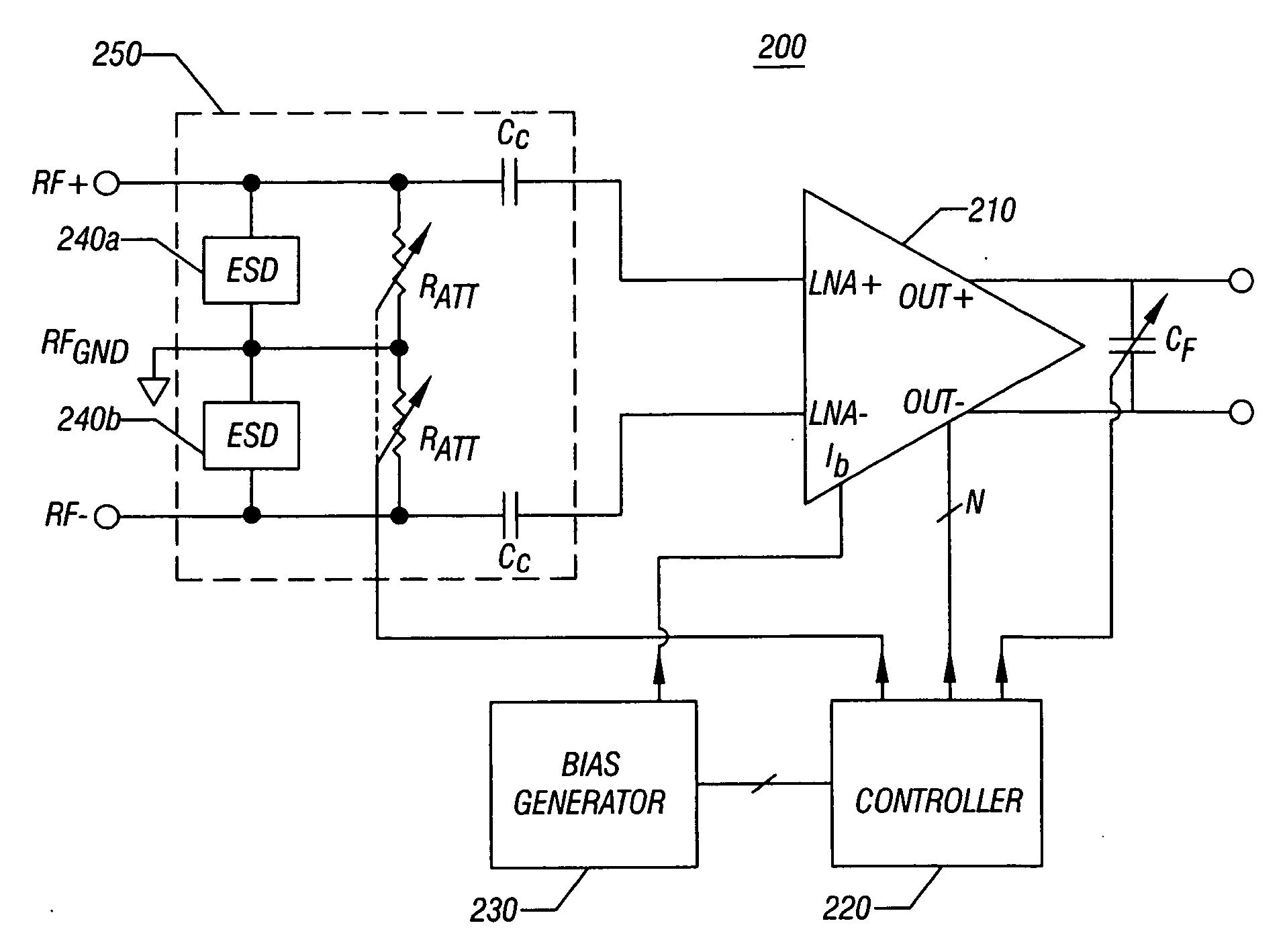 Low noise amplifier for a radio receiver