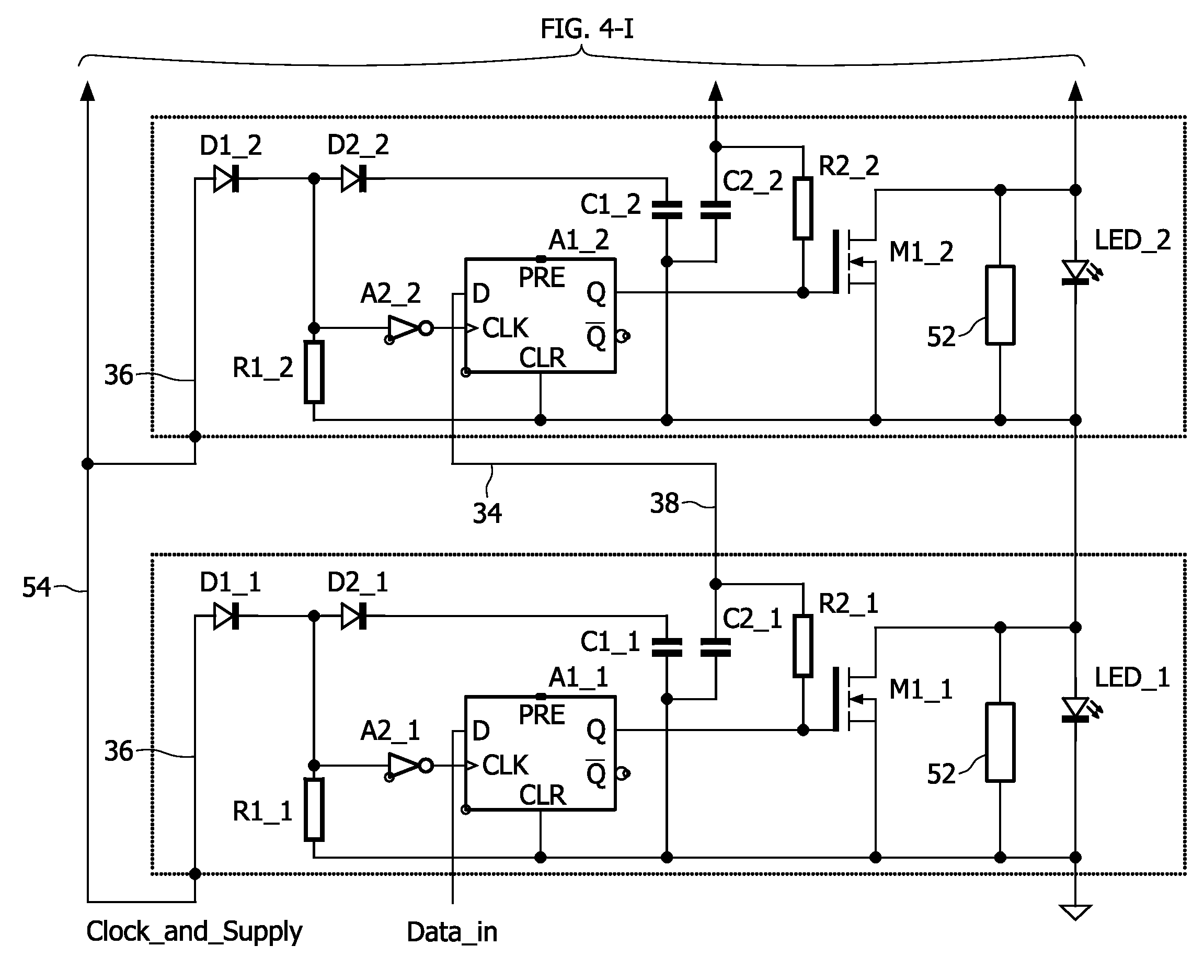 LED string driver with shift register and level shifter