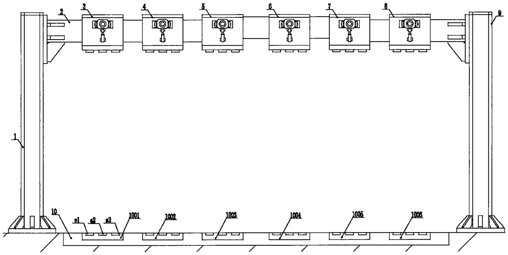 A traffic flow monitoring device at an intersection