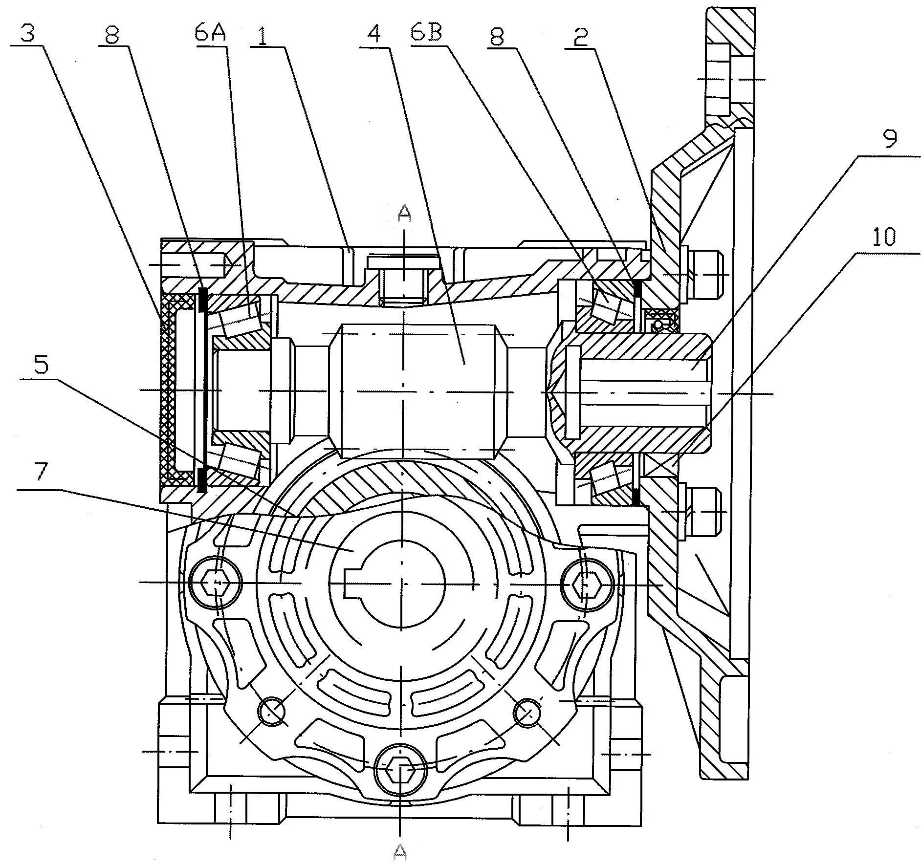 Precision worm gear-worm speed reducer