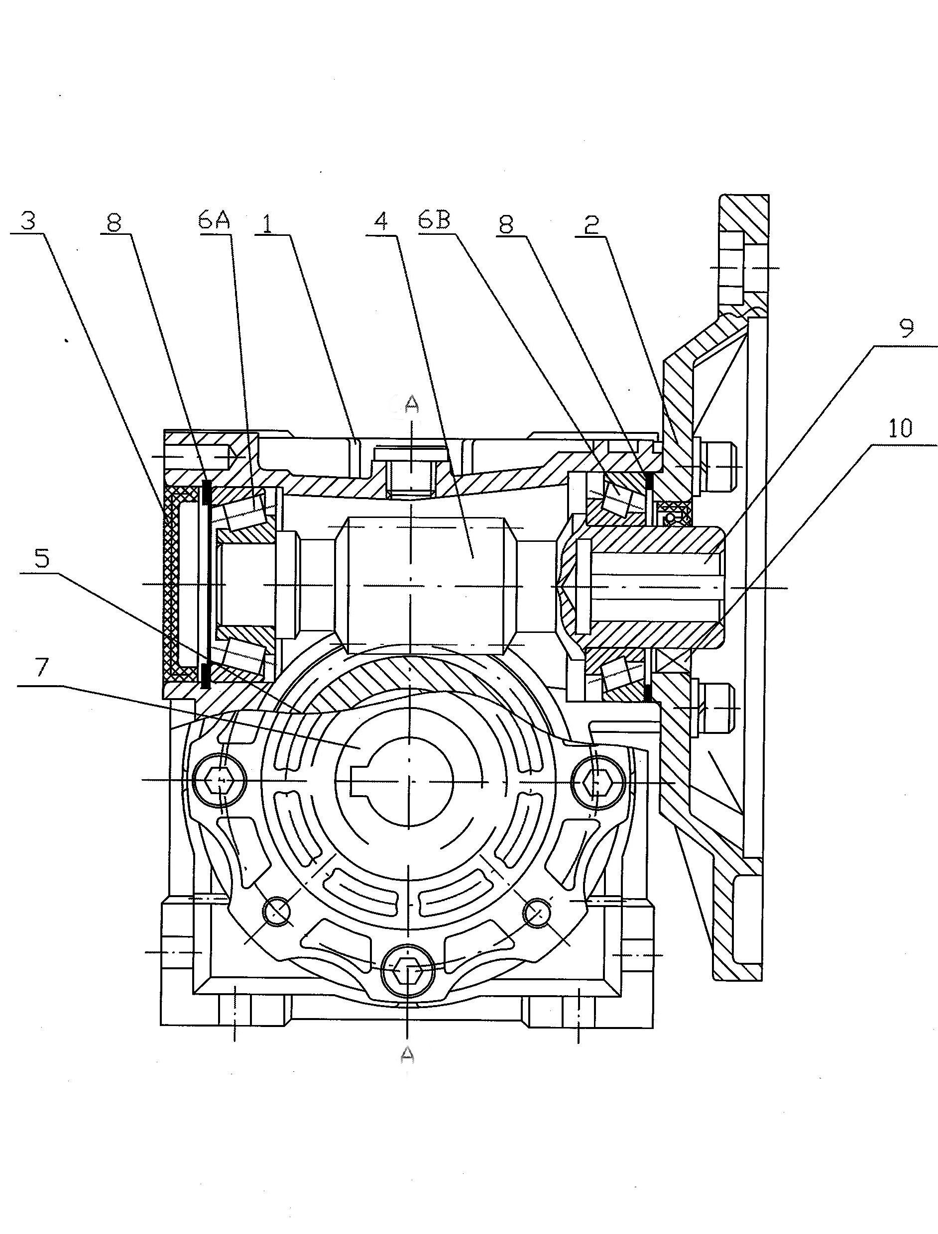 Precision worm gear-worm speed reducer