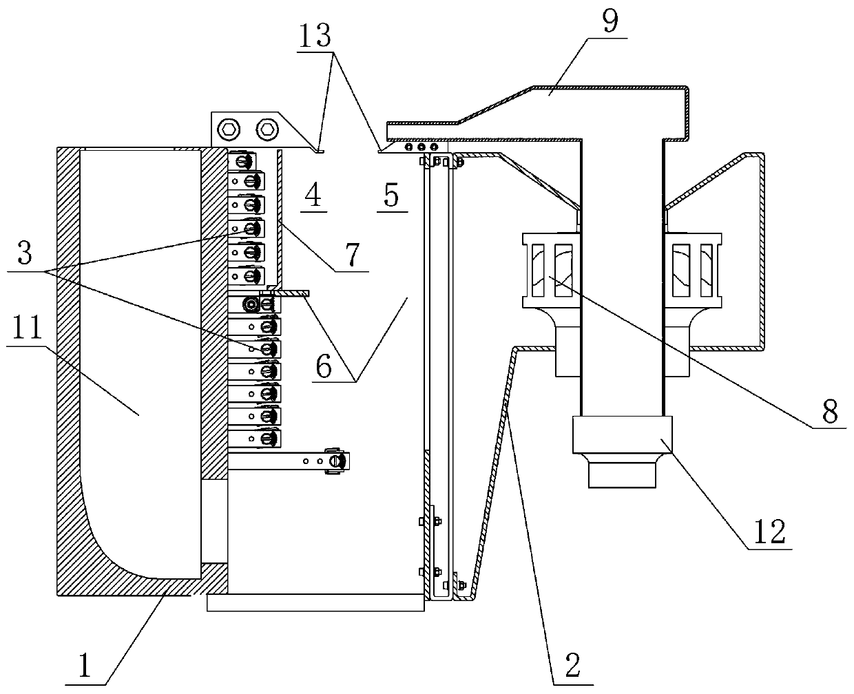 Heating device for blowing bottle preform with handle