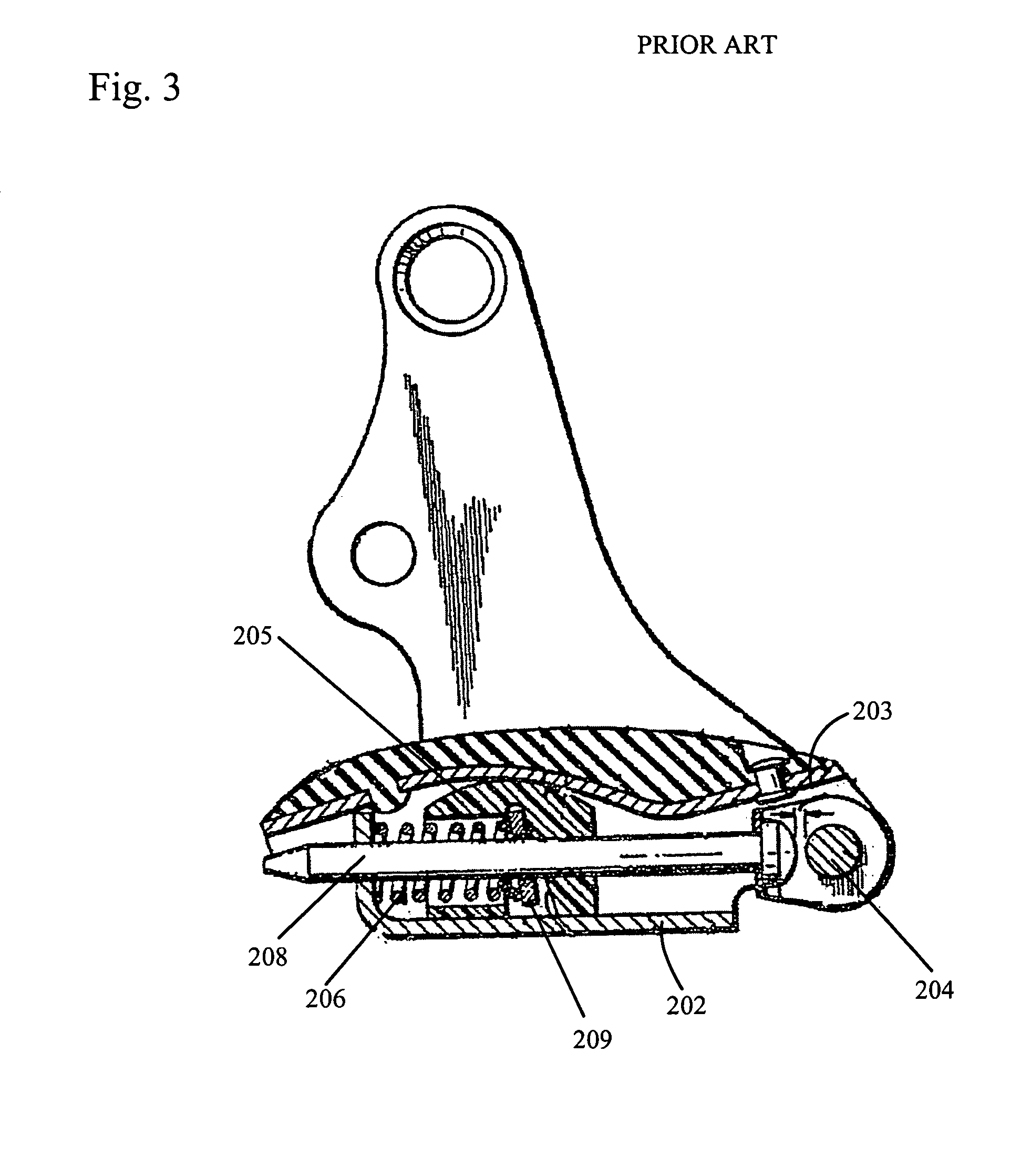 Mechanical chain tensioner with compliant blade spring
