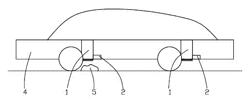 Automobile obstacle crossing mechanism, obstacle crossing method and application