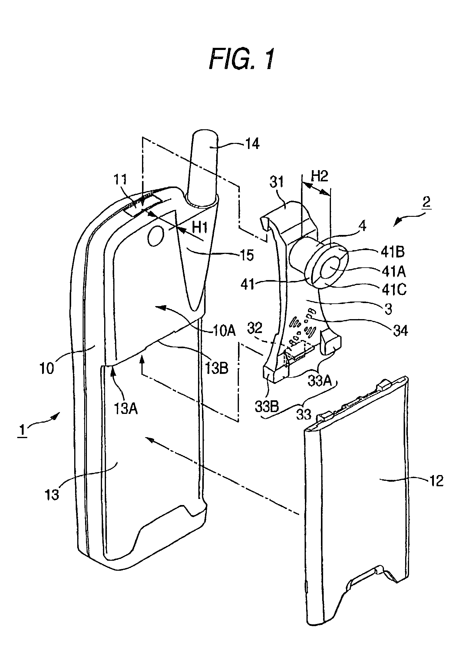 Cellular phone securing device and onboard holder for vehicle use