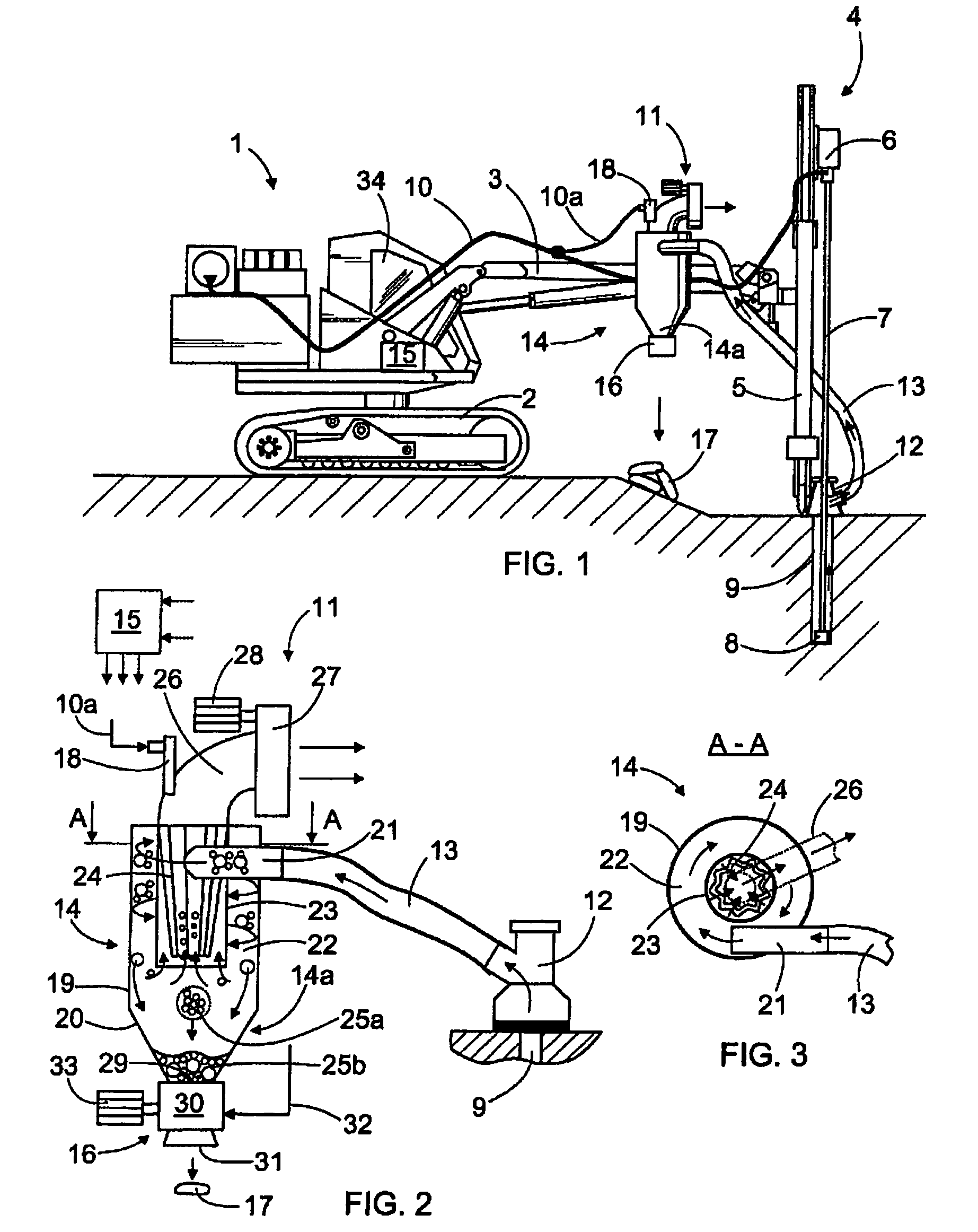 Arrangement for processing dust