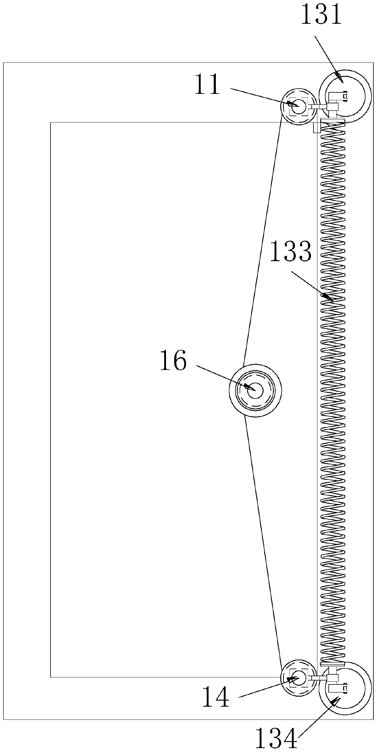 A cleaning device for sealing strips of freezing refrigerators based on adjustable spring length