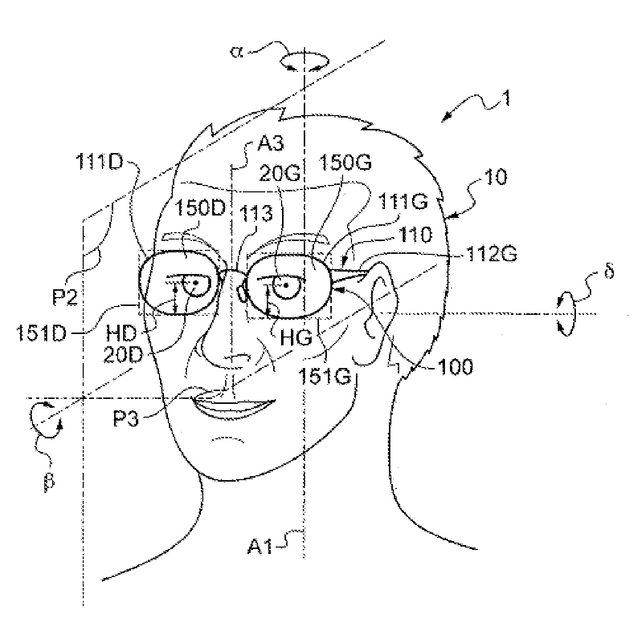 Method for determining a behavioural, postural or geometric-morphological characteristic of a person wearing spectacles