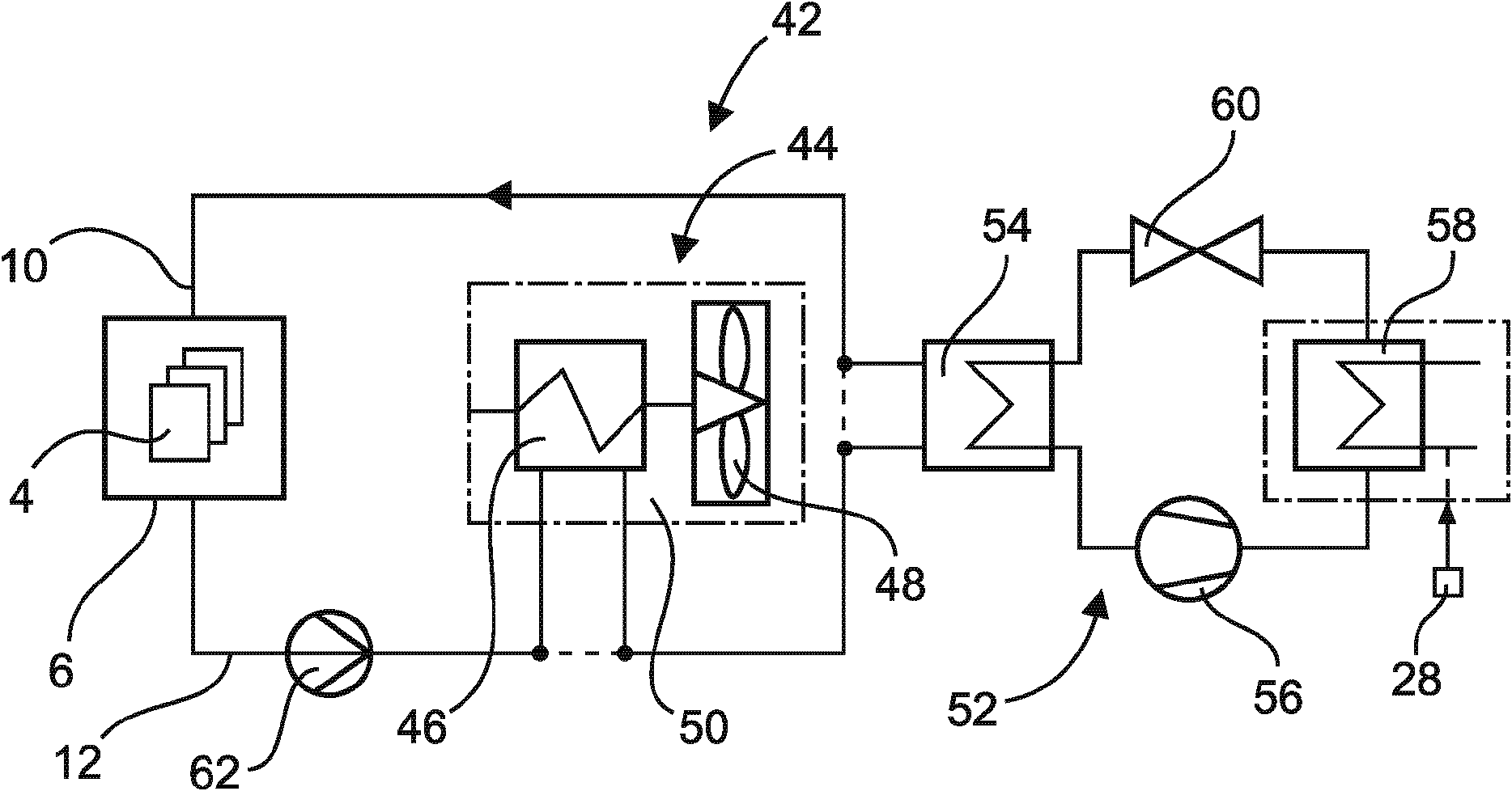 System and method for cooling at least one heat-producing device in an aircraft