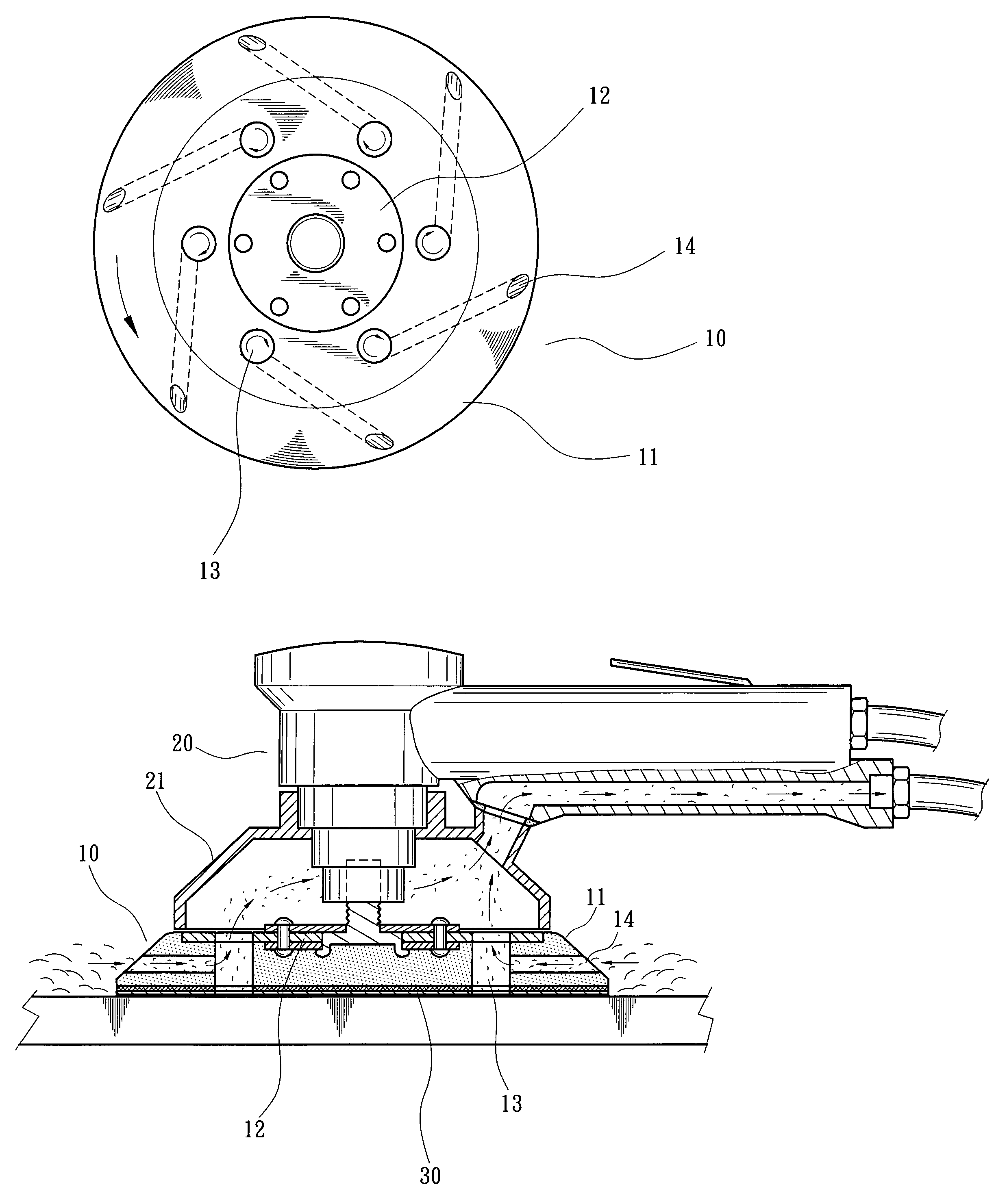 Grinding disc structure