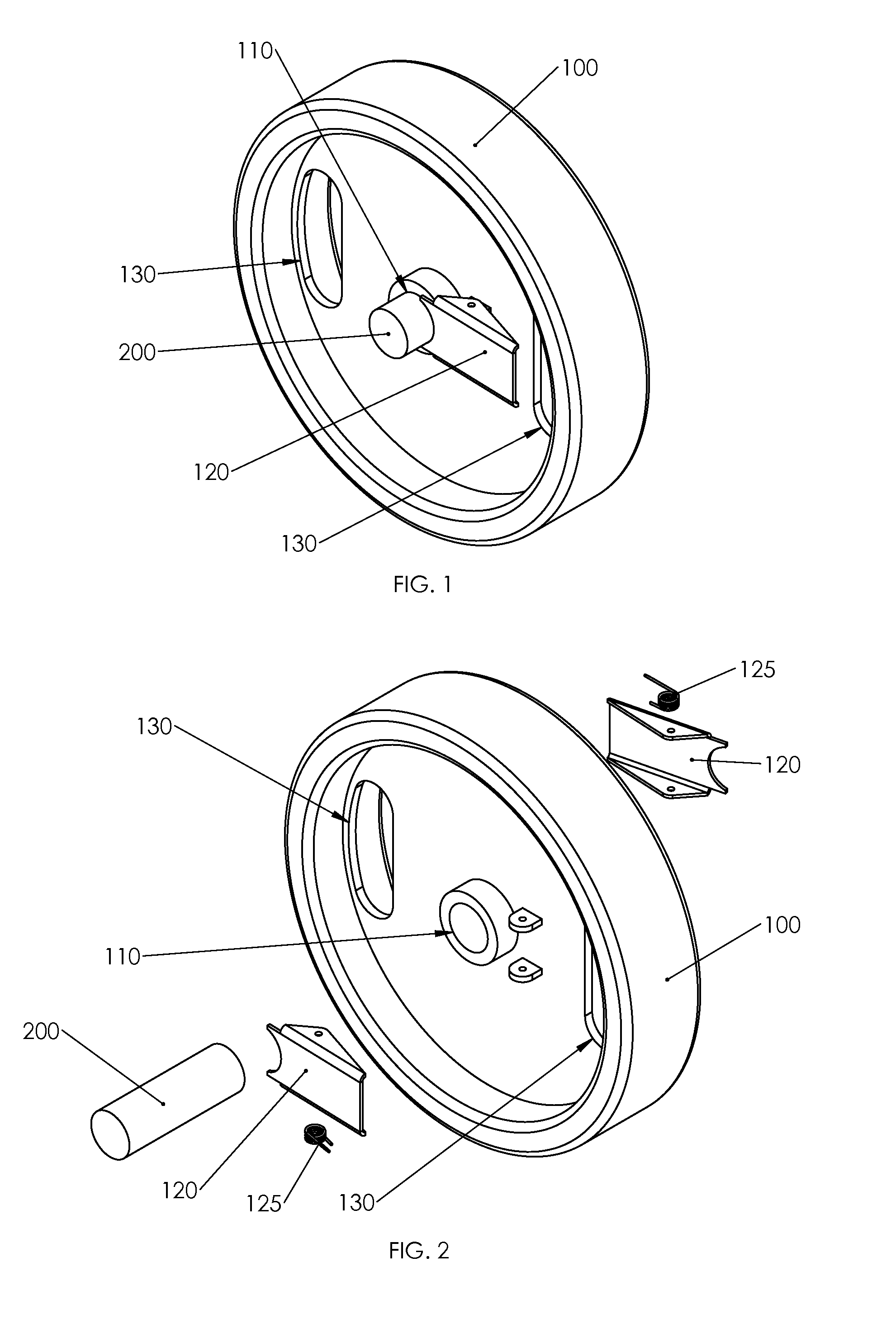 Exercise weight plate with integral retaining mechanism.