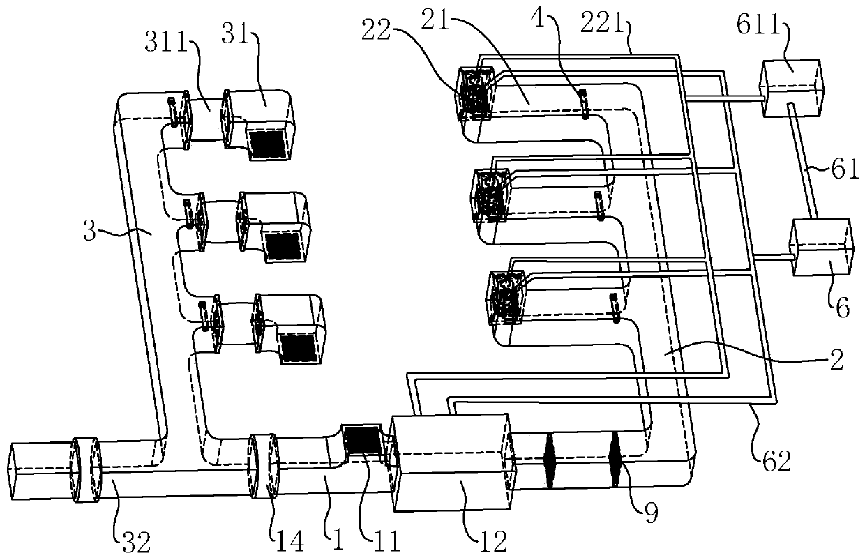 Central air-conditioning air circulating system