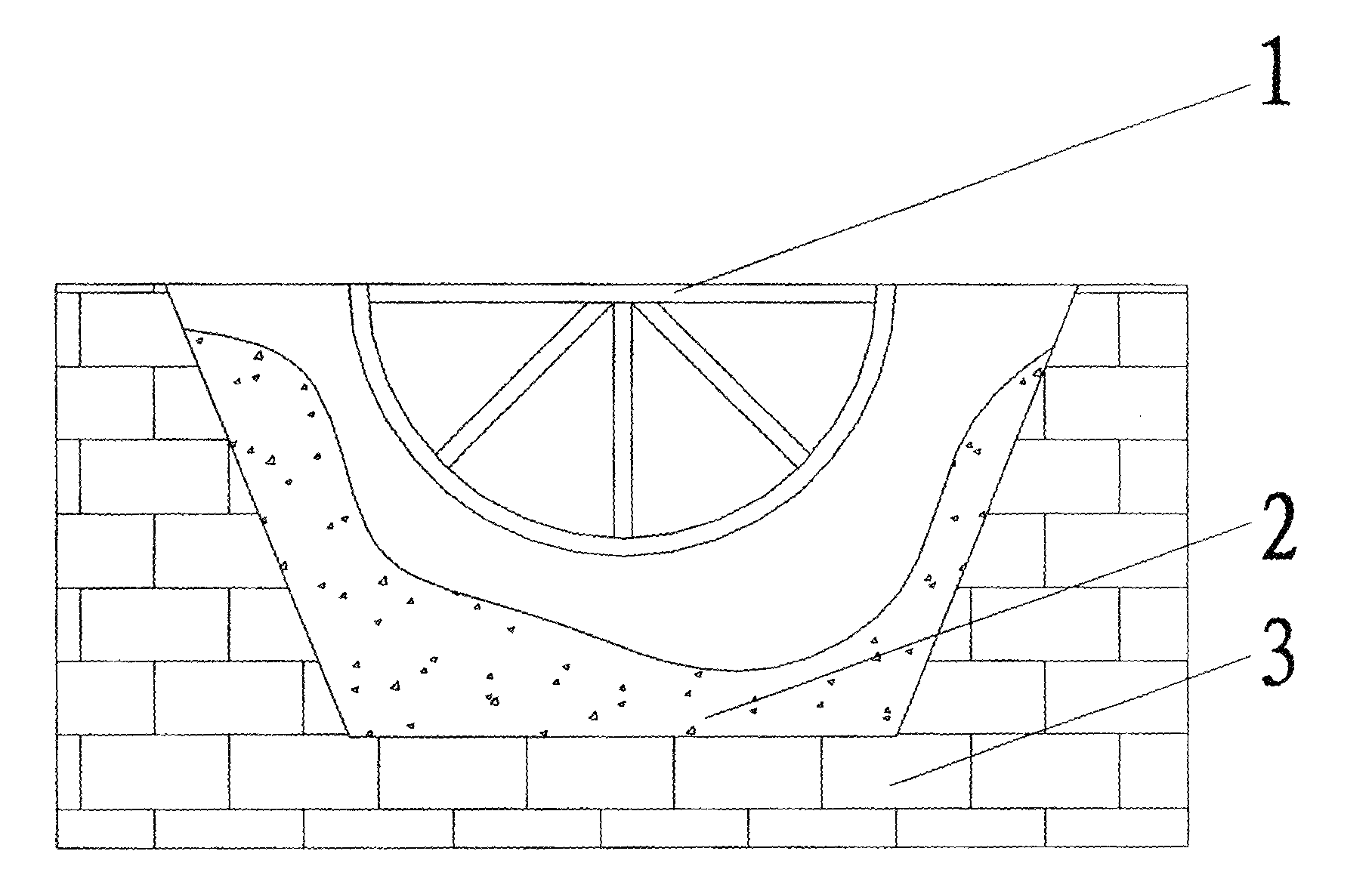 Liner making technique for casting lander of blast furnace with single iron notch, and free from baking casting material for iron notch