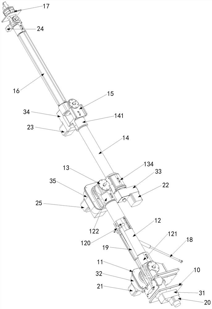 Mower-based mechanical arm capable of rotating by 360 degrees