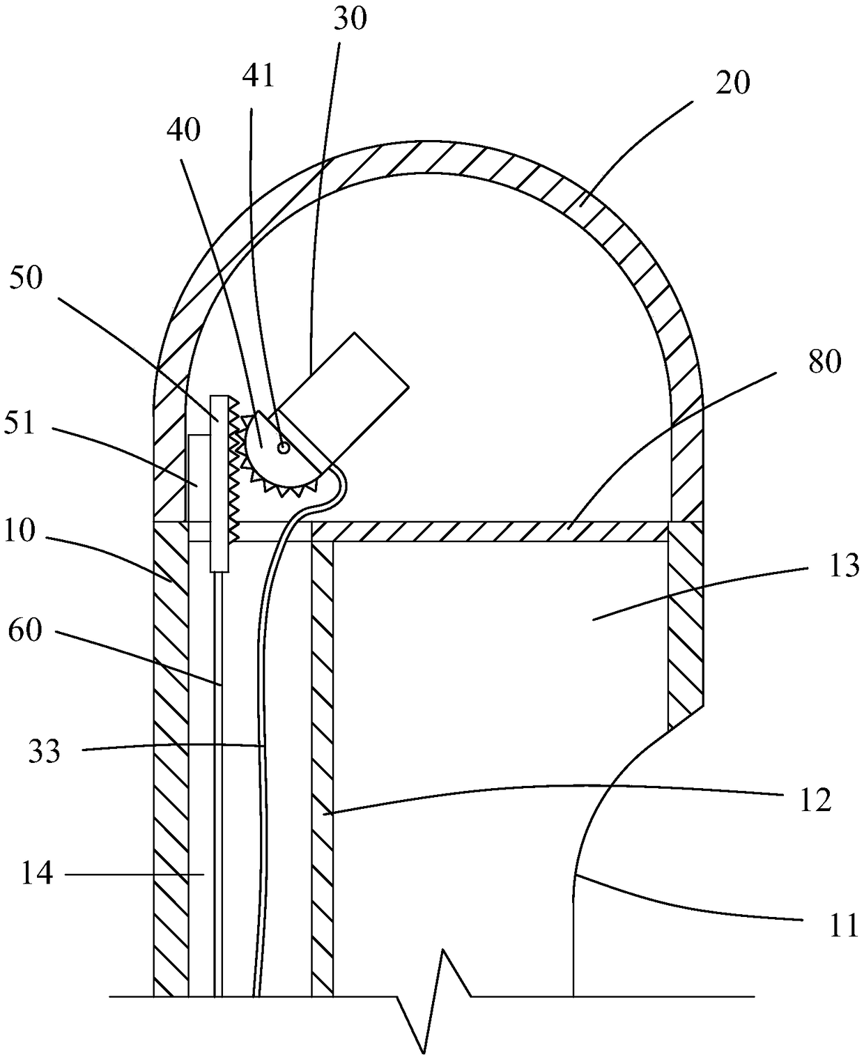 Visual induced abortion device with variable viewing direction angle