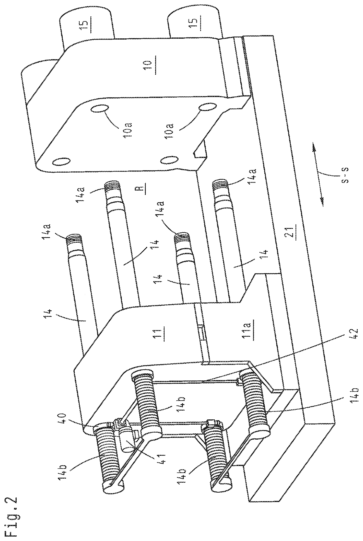 Mold-closing unit for an injection molding machine, and method for locking a force transmission element
