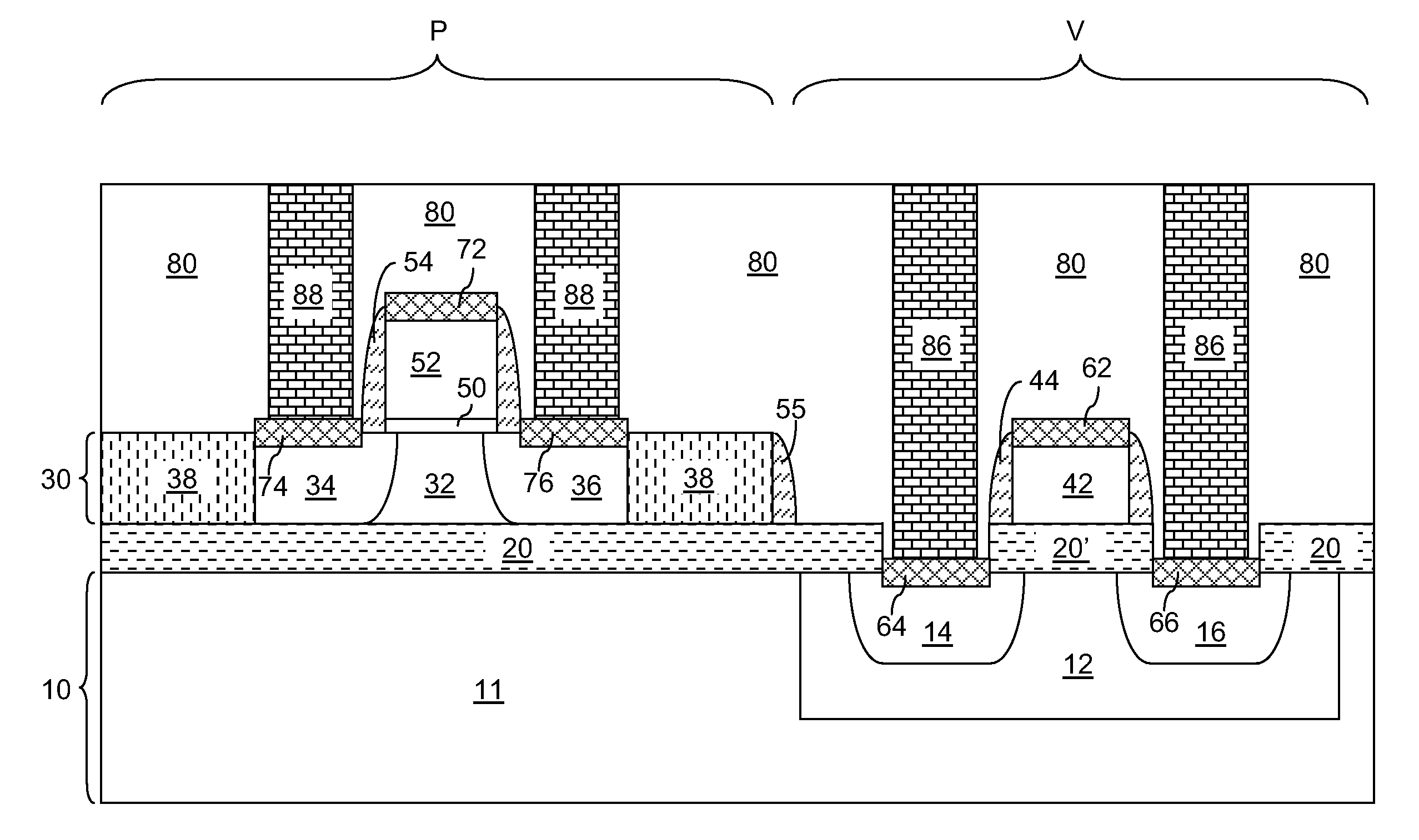 Semiconductor structure including a high performance fet and a high voltage fet on a soi substrate