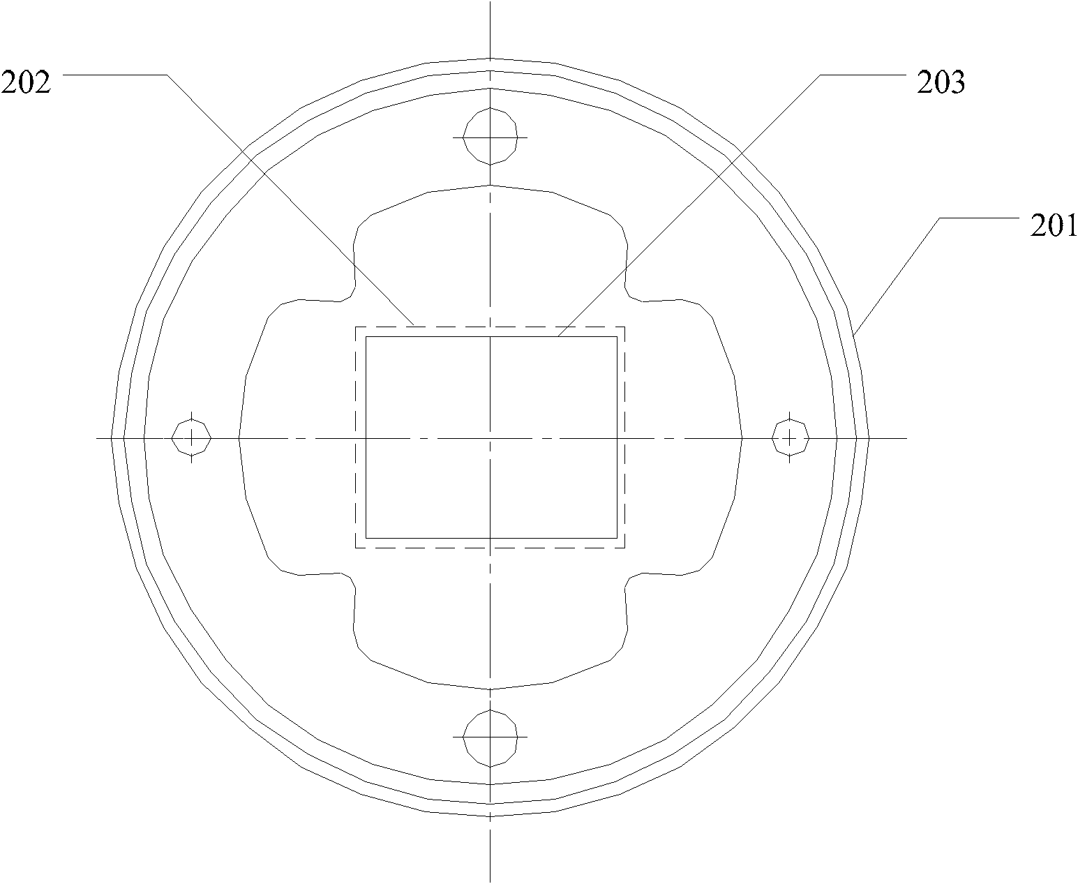 Method for processing female die with large square hole