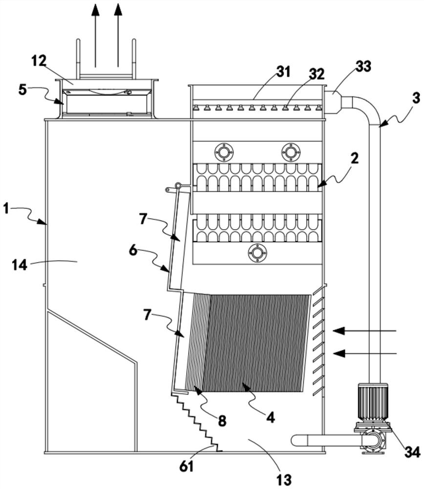 Parallel-flow water circulation condenser
