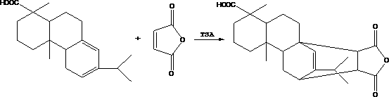 Synthesis method of gum rosin derivative maleopimaric acid dianhydride