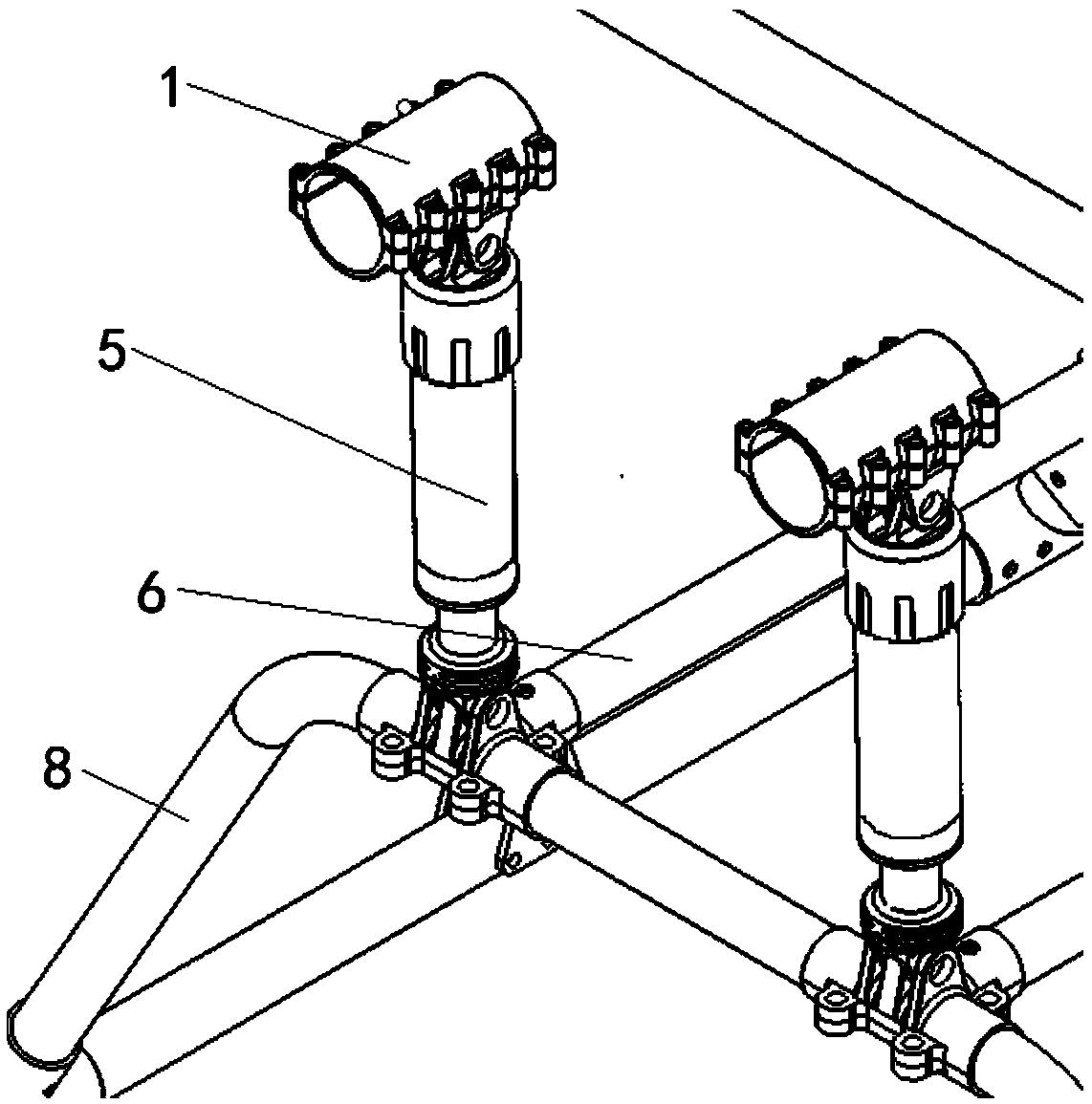 A cross twin-rotor unmanned helicopter and a protection frame thereof