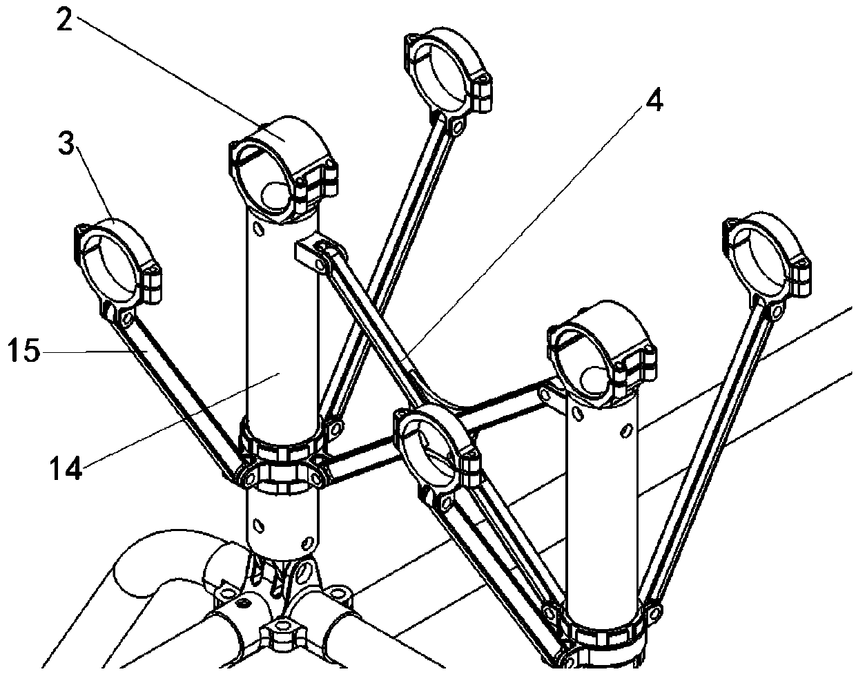 A cross twin-rotor unmanned helicopter and a protection frame thereof