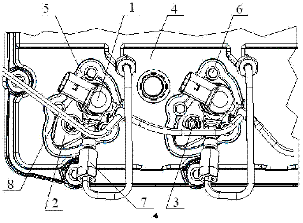 Engine oil sprayer base connecting system