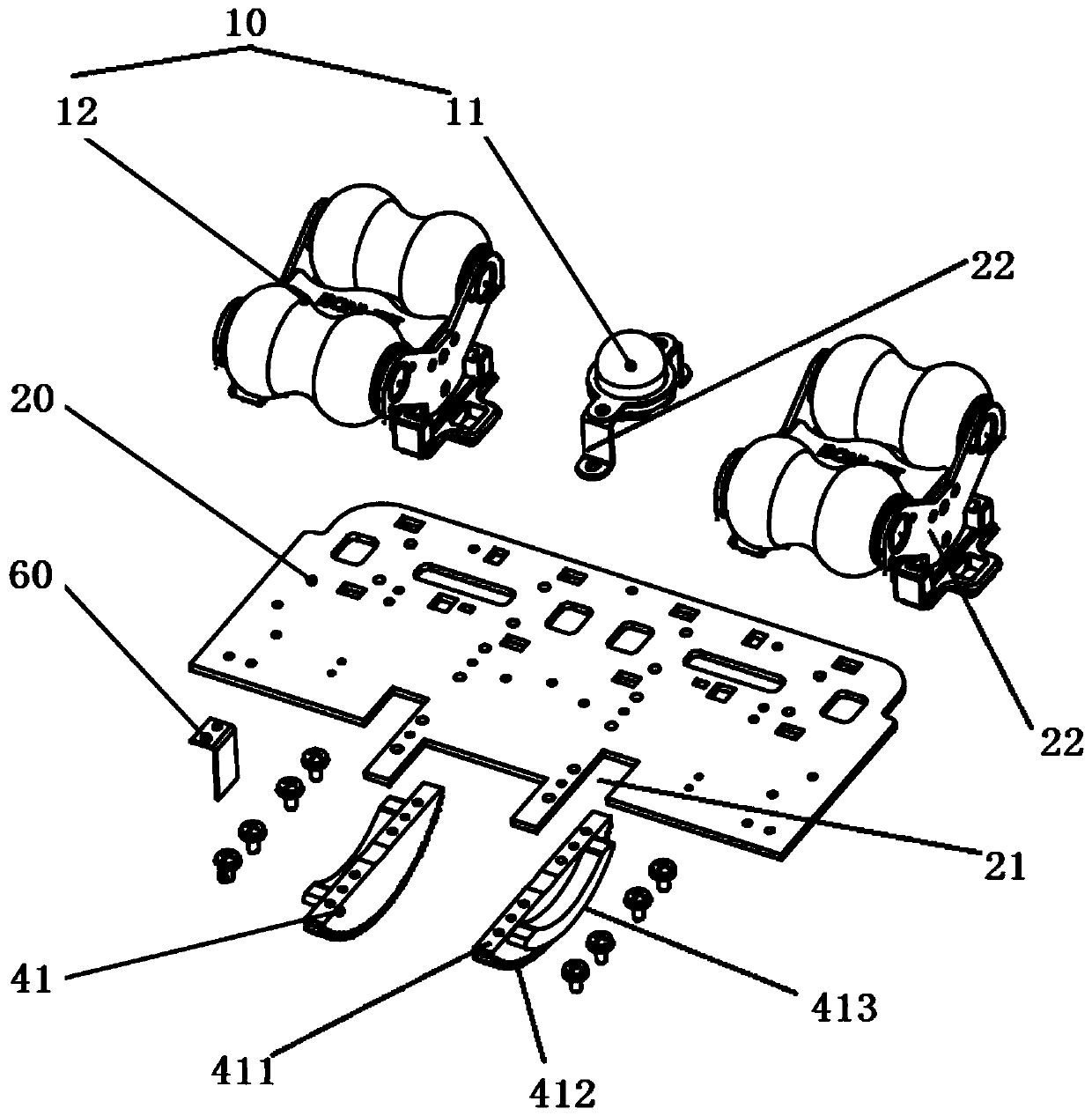 Massage device moving device and massage device