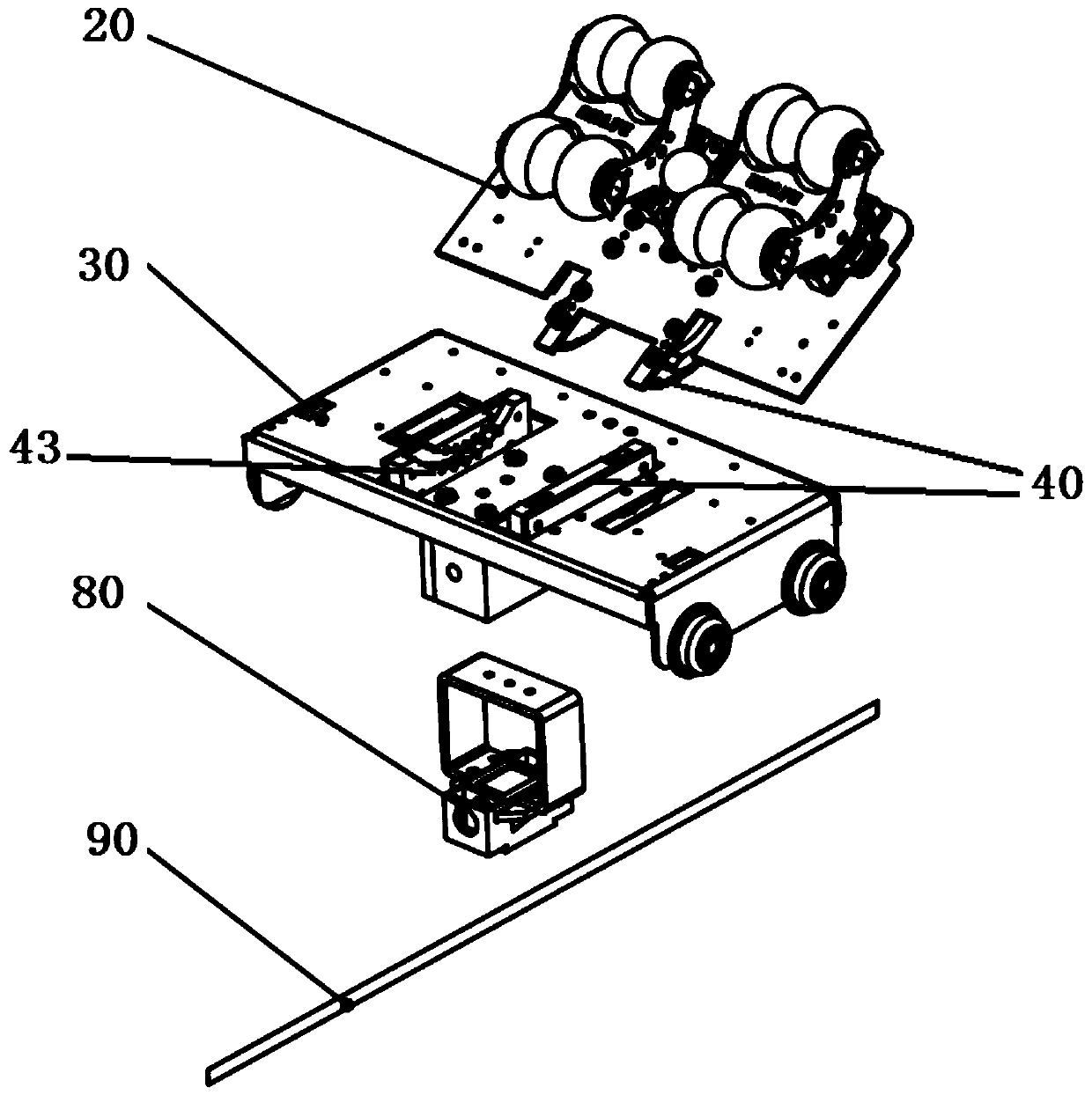 Massage device moving device and massage device