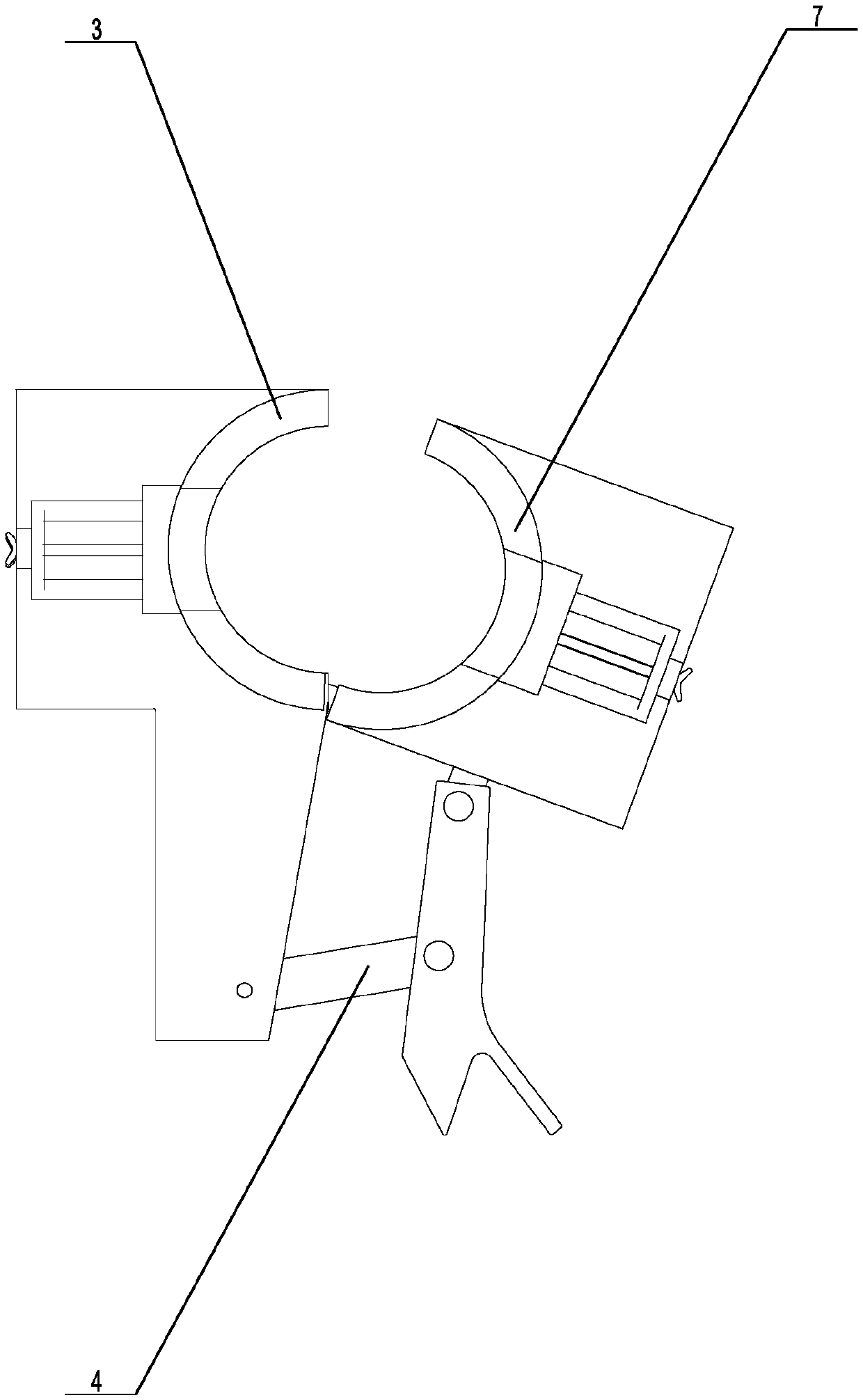 Adjustable auxiliary device for installation of cross arm