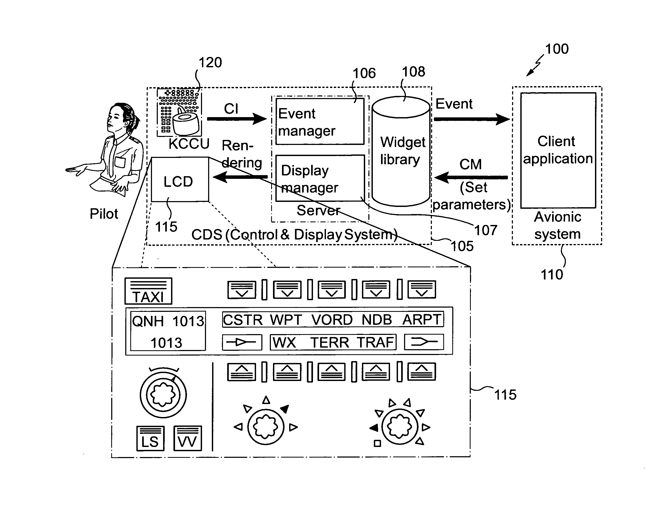Method and system for monitoring a graphical interface in an aircraft cockpit