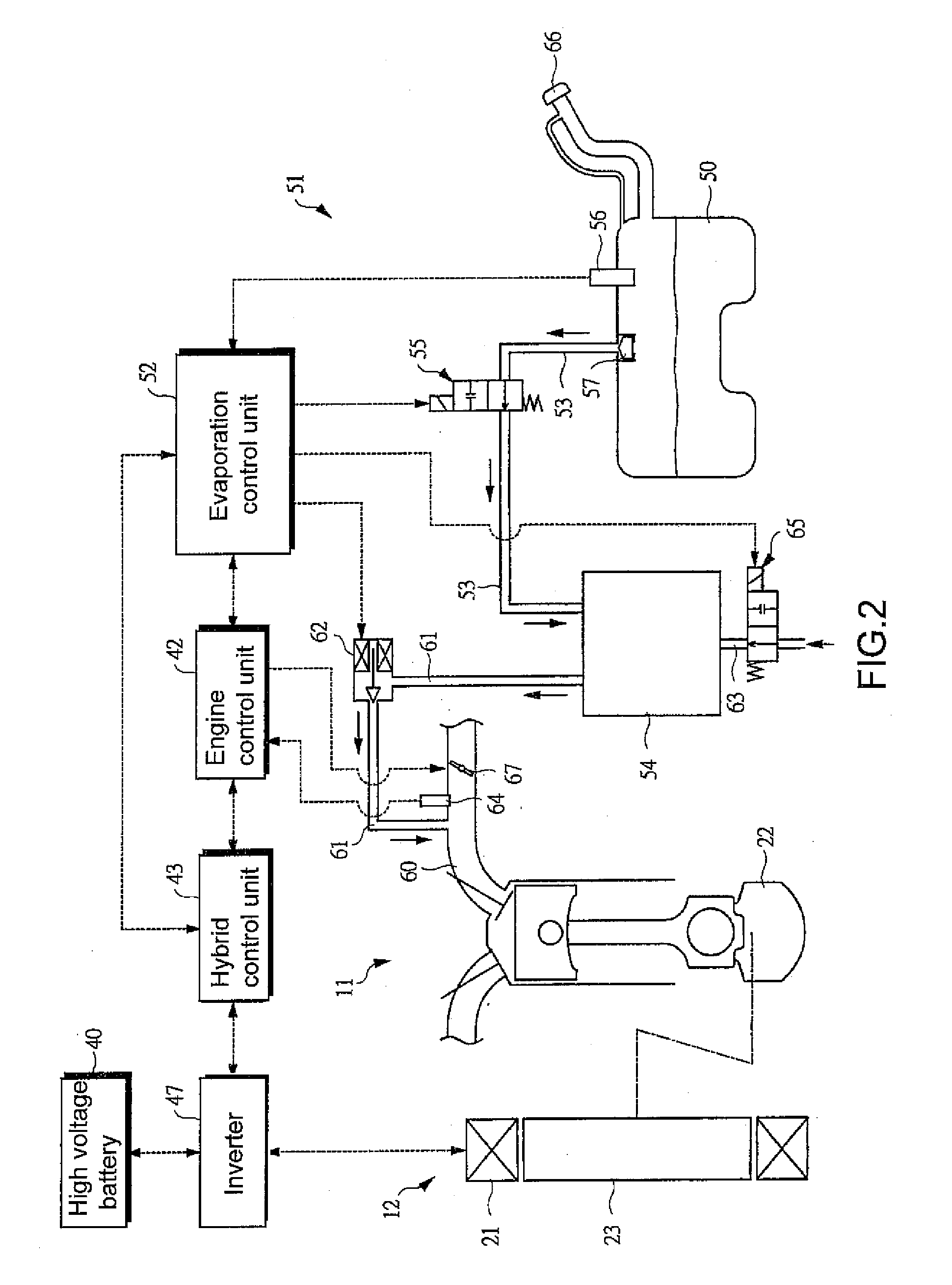 Diagnostic control device for a hybrid vehicle