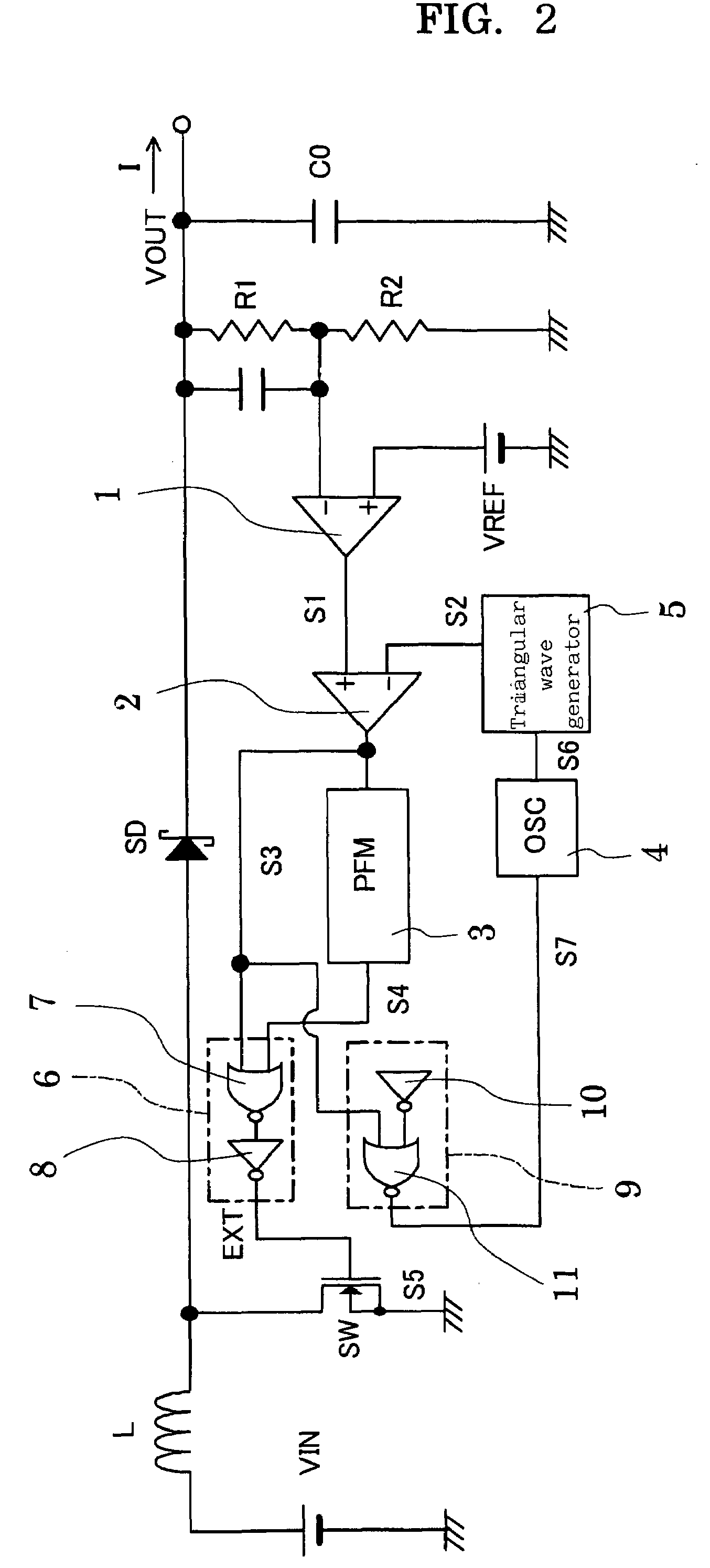 PWM/PFM control circuit and switching power supply circuit