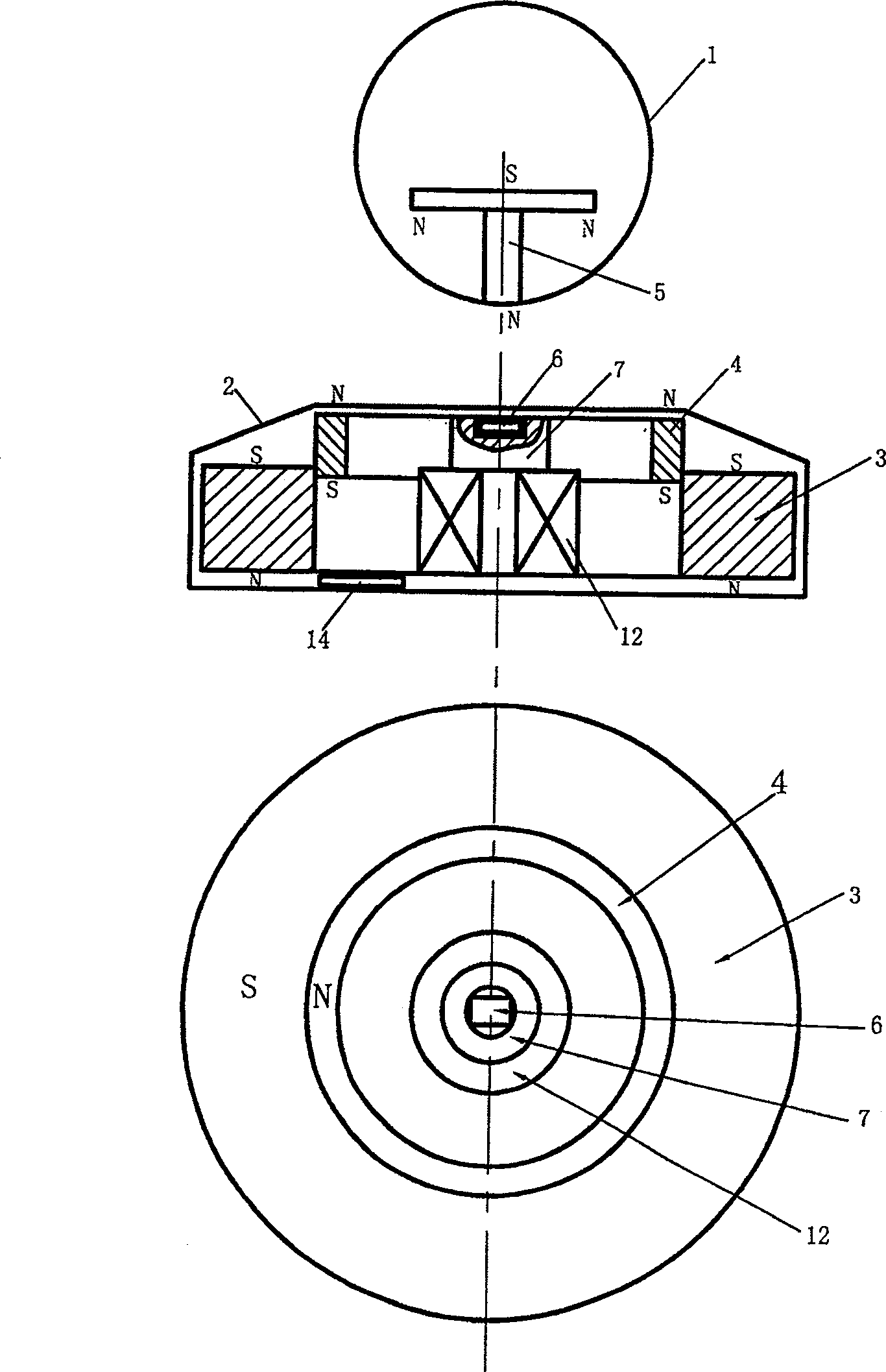 Repulsive levitation device with vertical mobile control mechanism