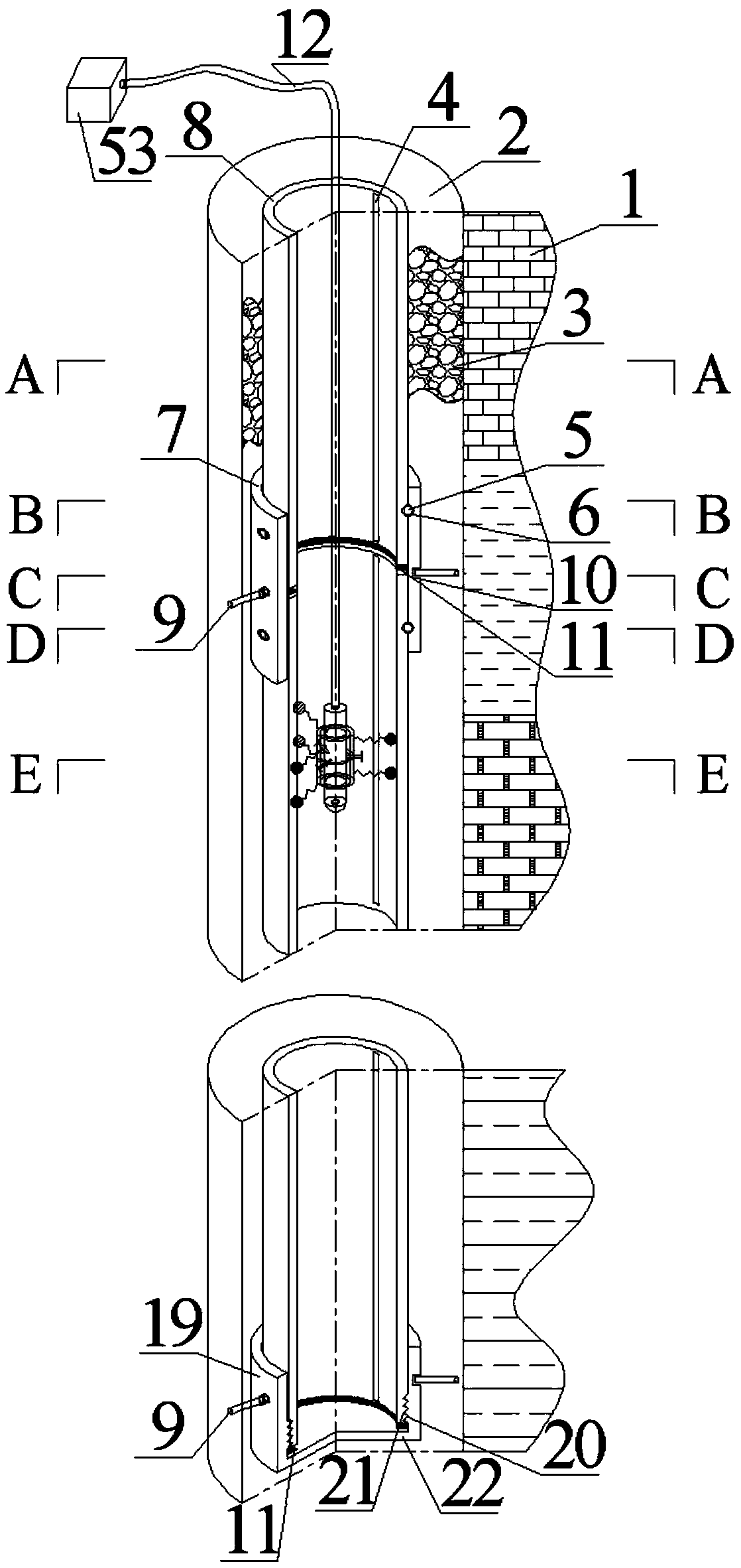 A drilling and anchoring structure for monitoring cracks in the surrounding rock of the floor and its construction method