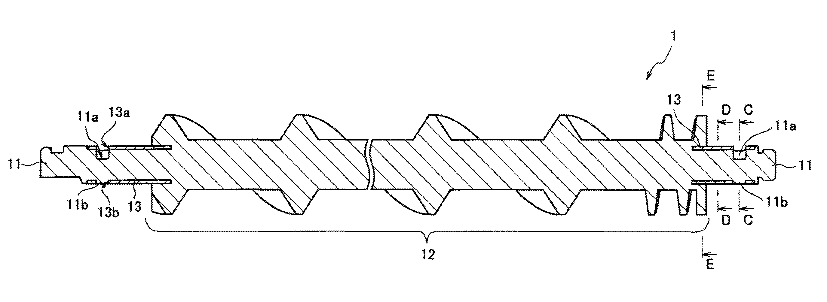 Toner conveying member for reducing bending of same, developing device, and image forming apparatus