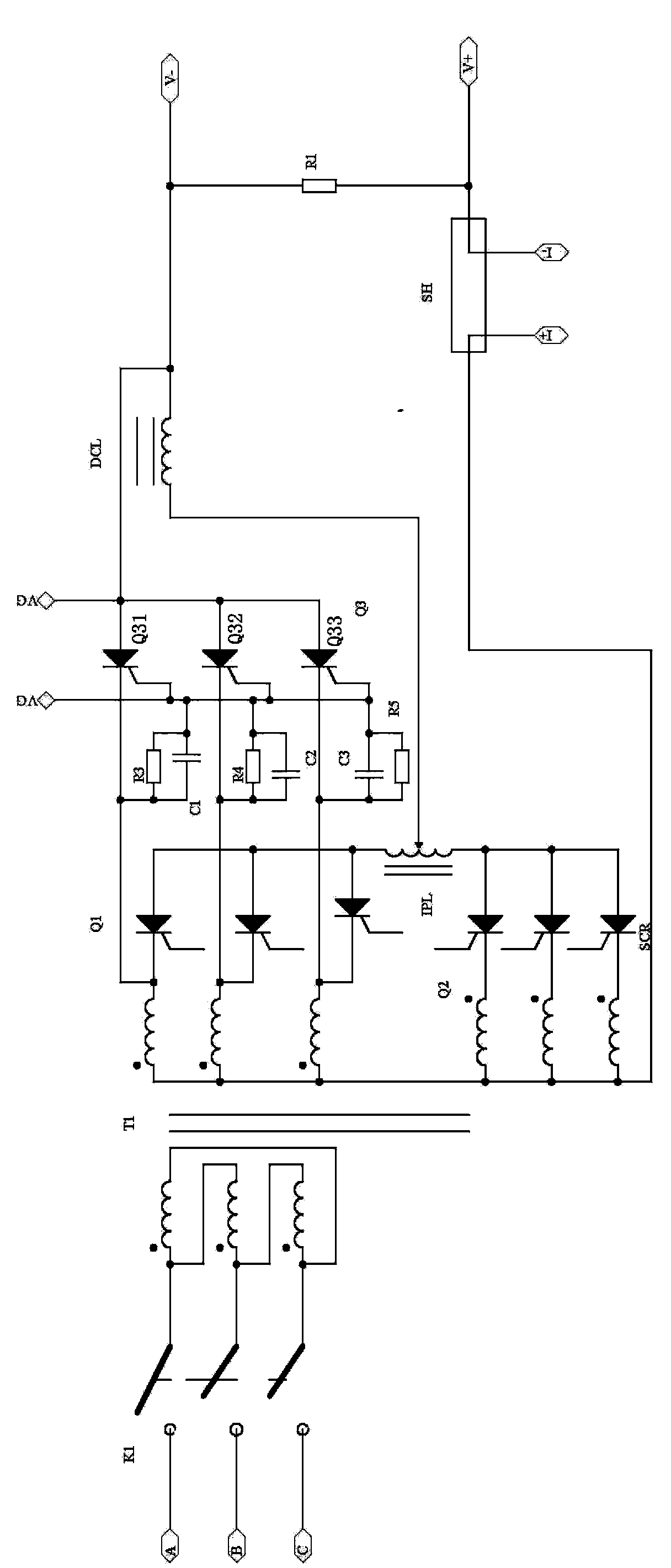 The circuit realizing the method of starting the arc of co2/mag arc welding machine