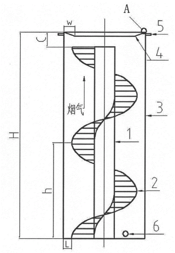 Spiral-flow type flue gas dedusting and demisting device