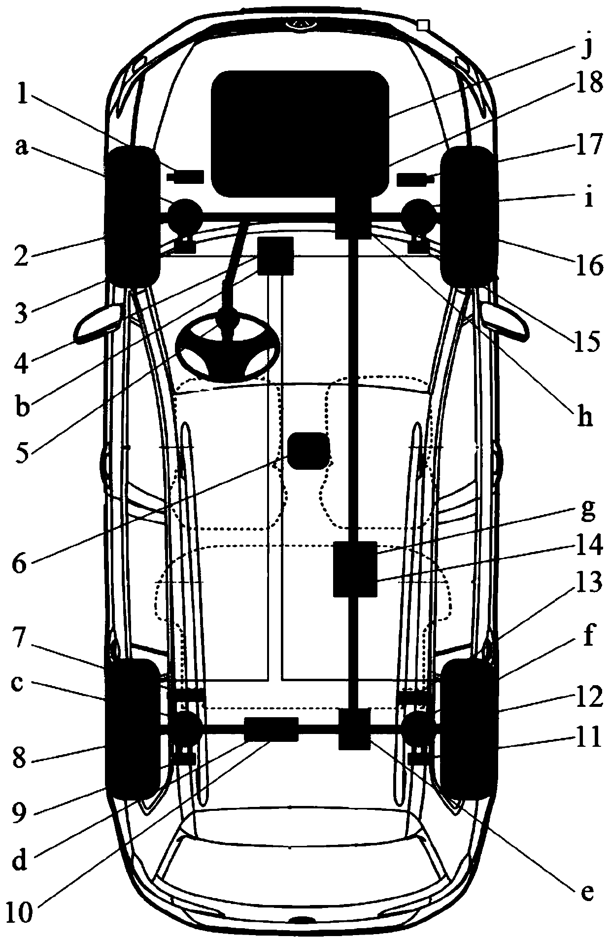 Automobile chassis domain control sensor architecture and dynamic state fusion calculation method