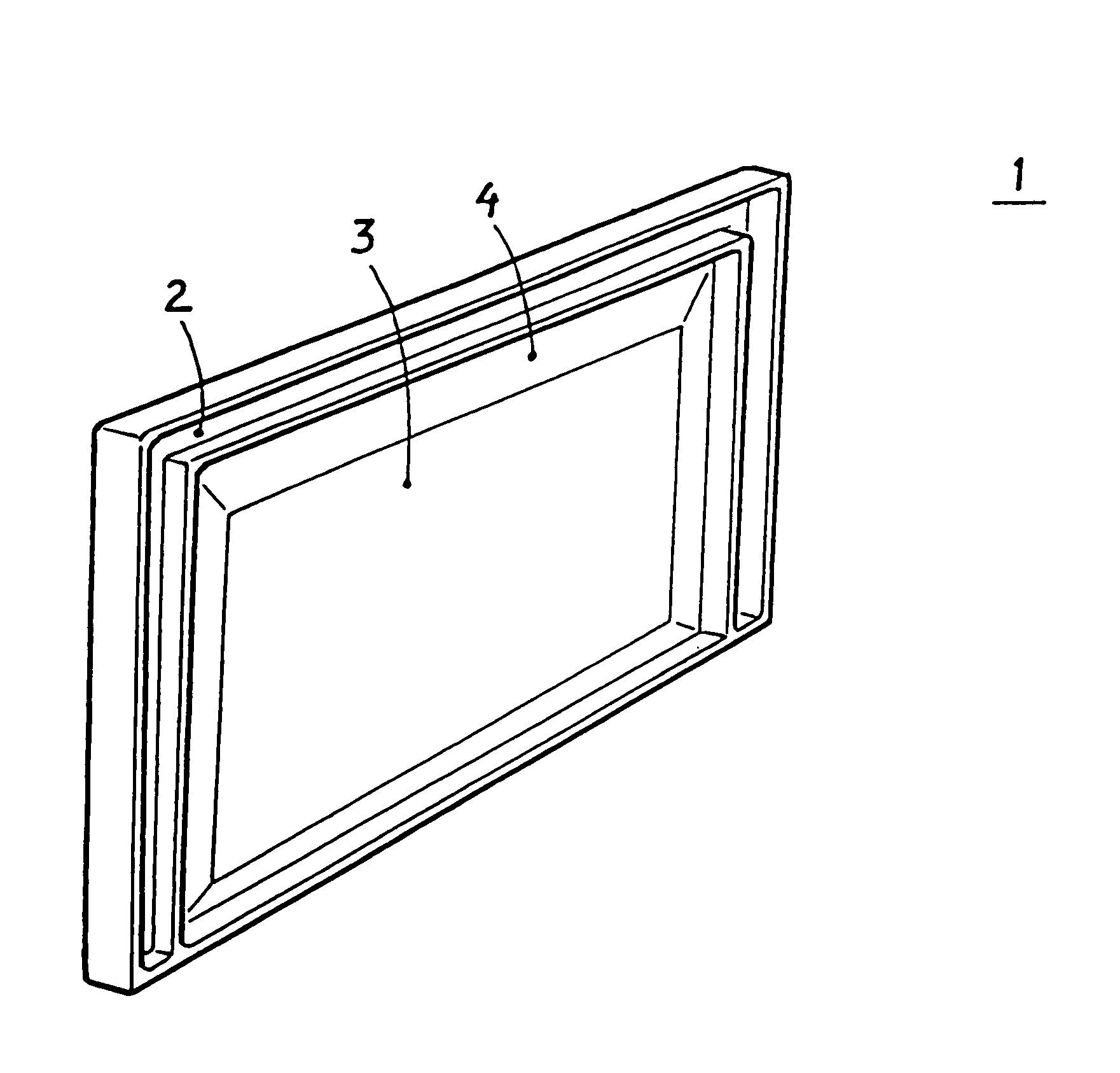 Flat or semi-flat element including a frame