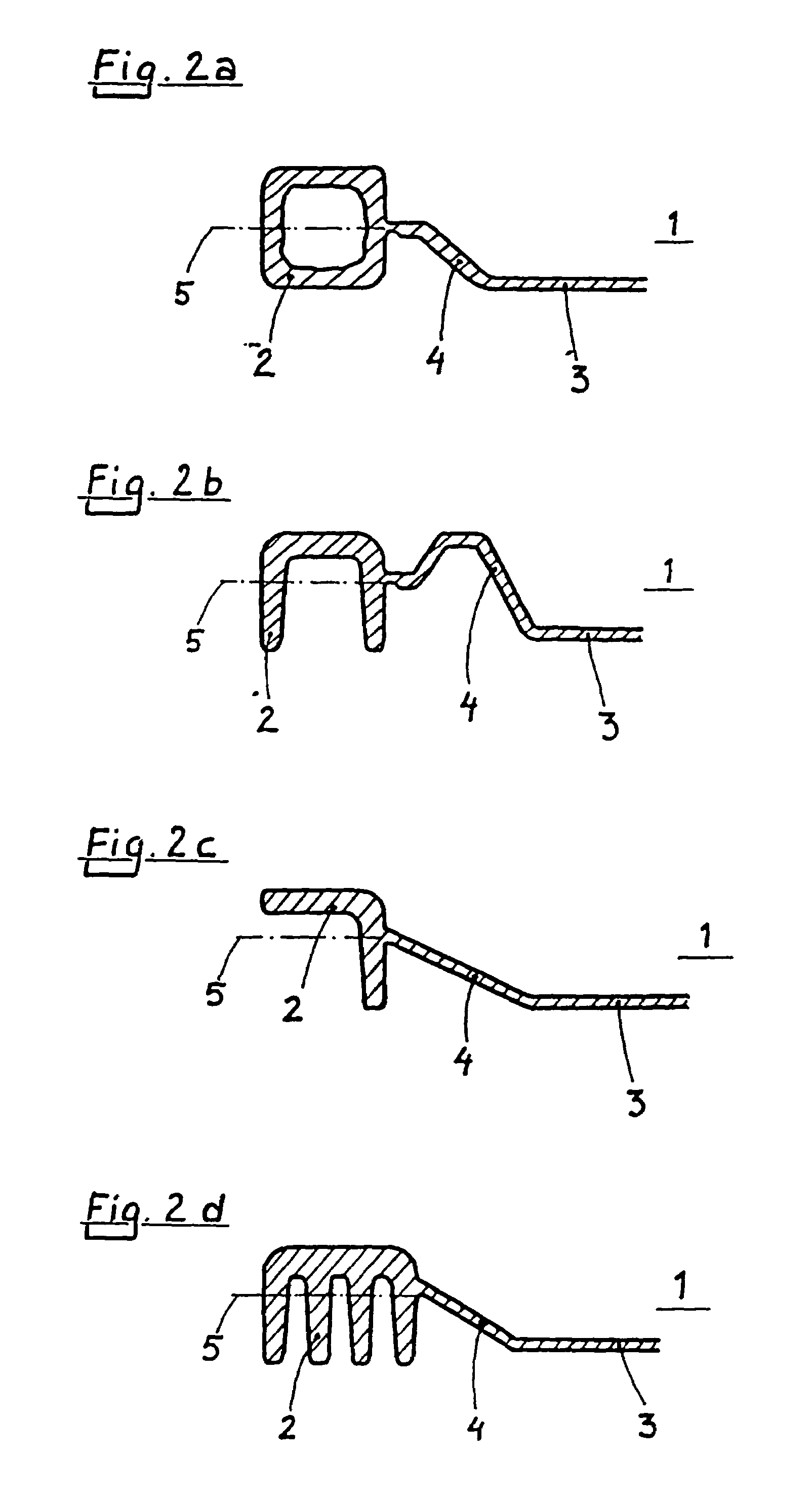 Flat or semi-flat element including a frame