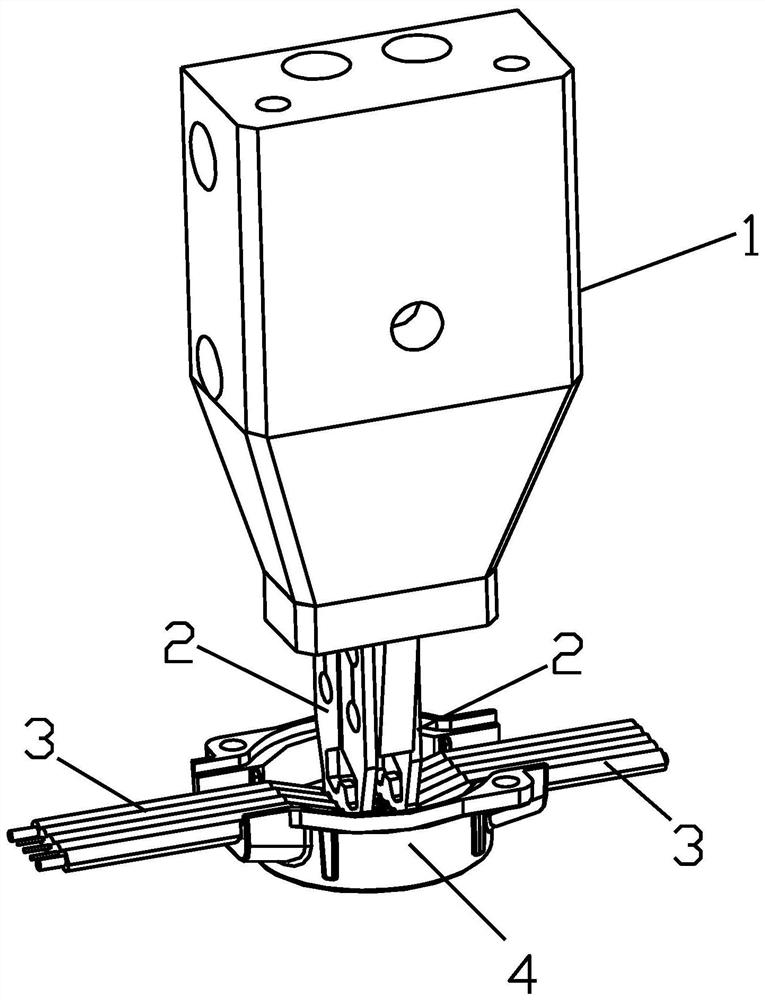 Pressure welding device for rapidly welding LED pixel lamp and machining method