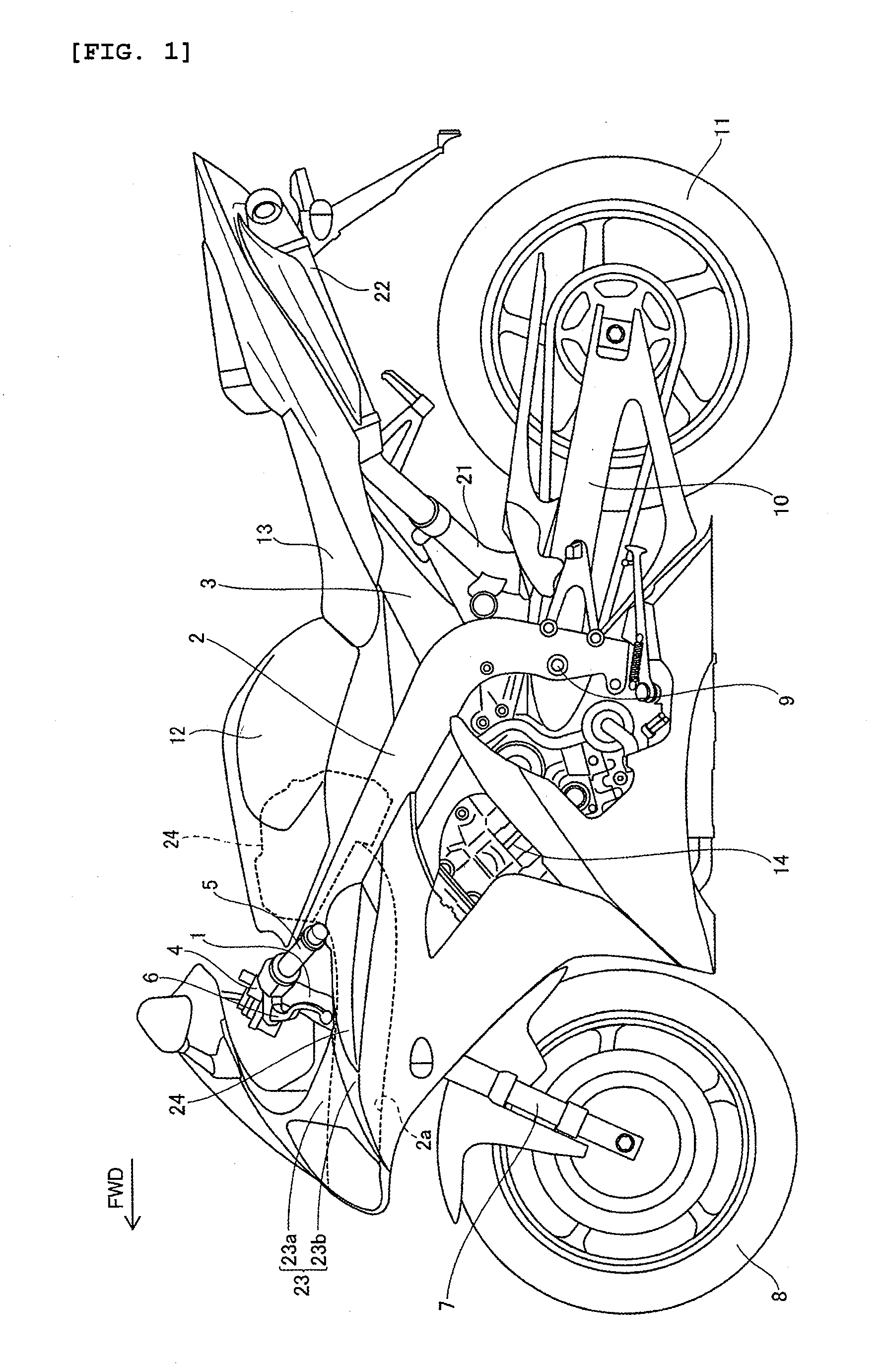Vehicle with variable air intake arrangement