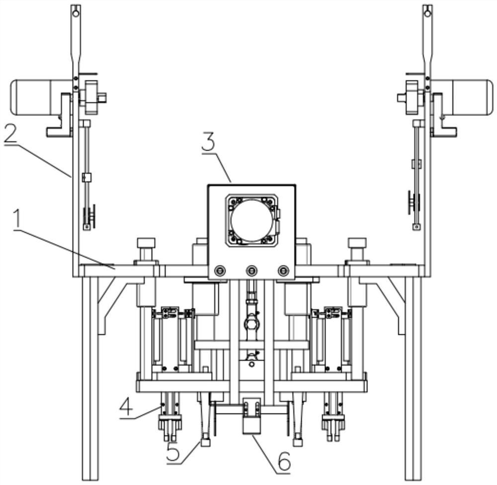 Ear loop grabbing and welding device for mask machine