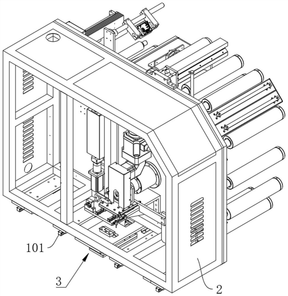 Third correction device of unwinding mechanism