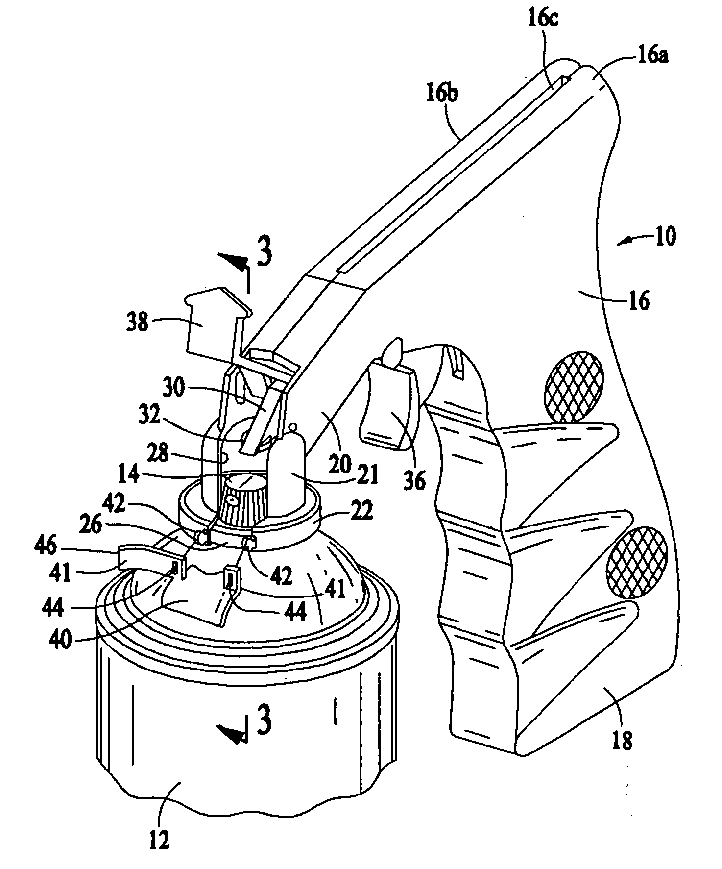 Spray can holding and actuating device