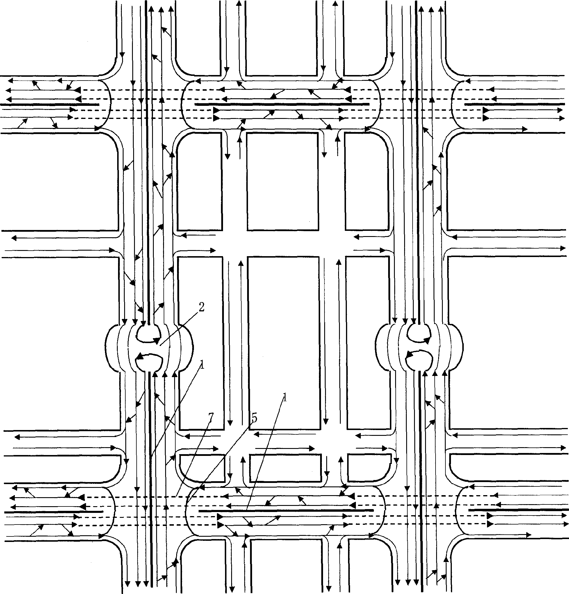 Lamp-free cross-road traffic facilities and passing method therefor