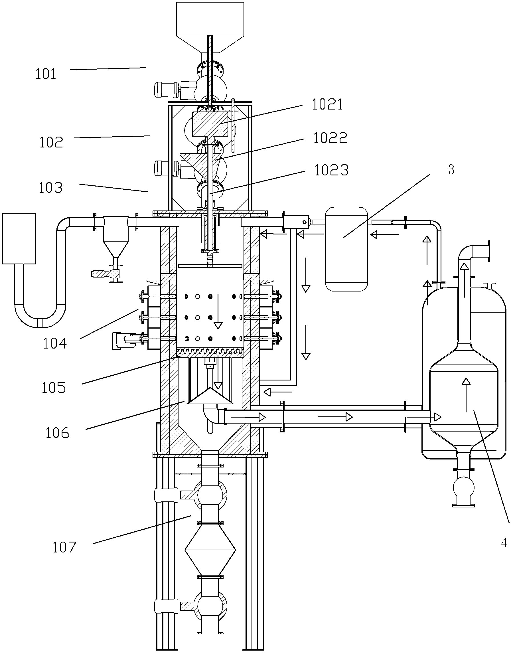 Biomass gasification device and process